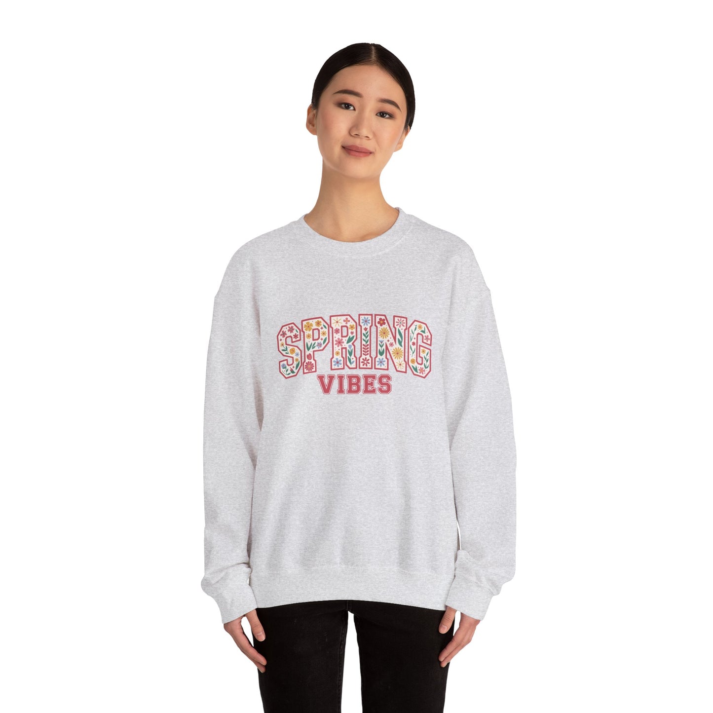 Spring Vibes Floral Crewneck Sweatshirt