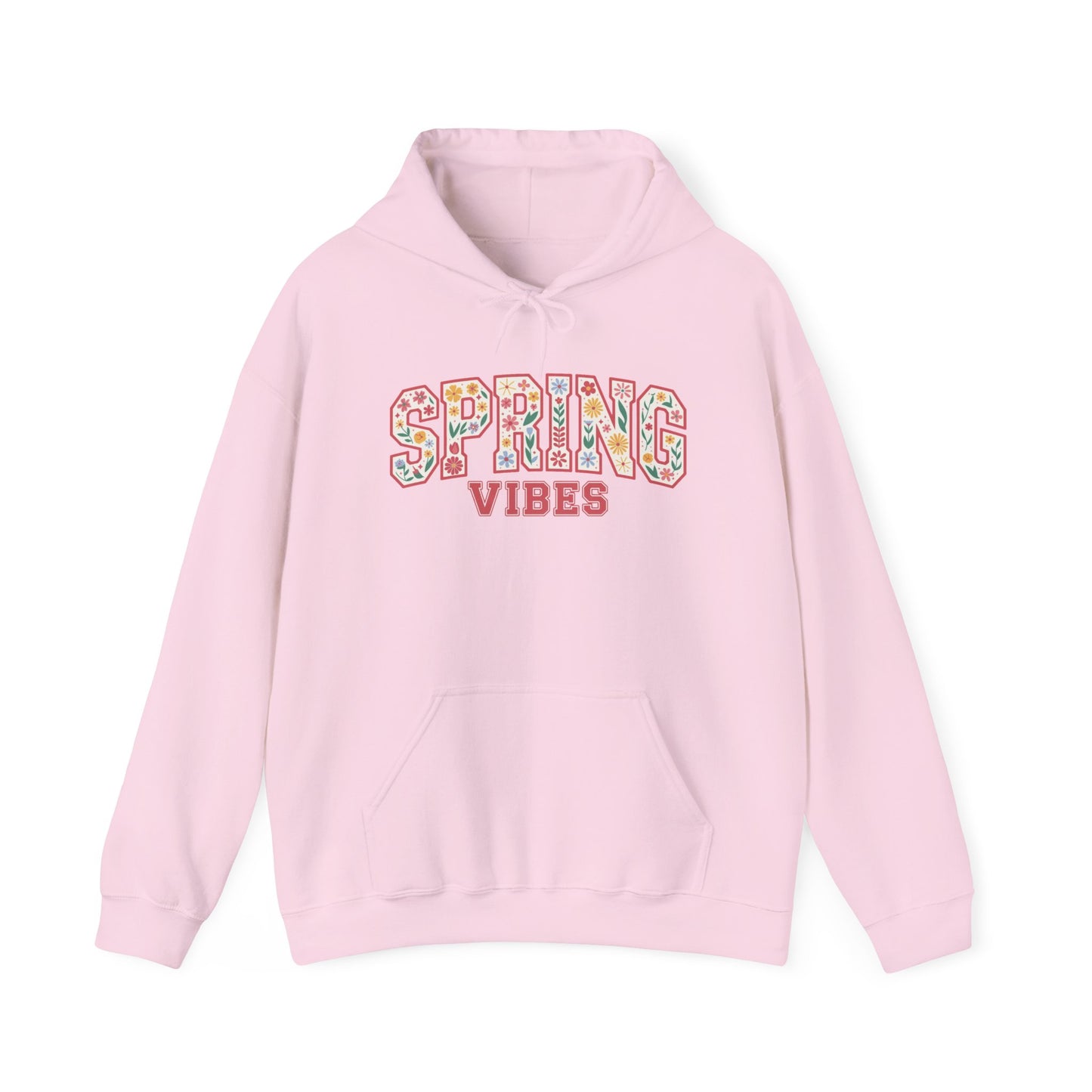 Spring Vibes Hoodie — Floral Pattern Graphic Hooded Sweatshirt