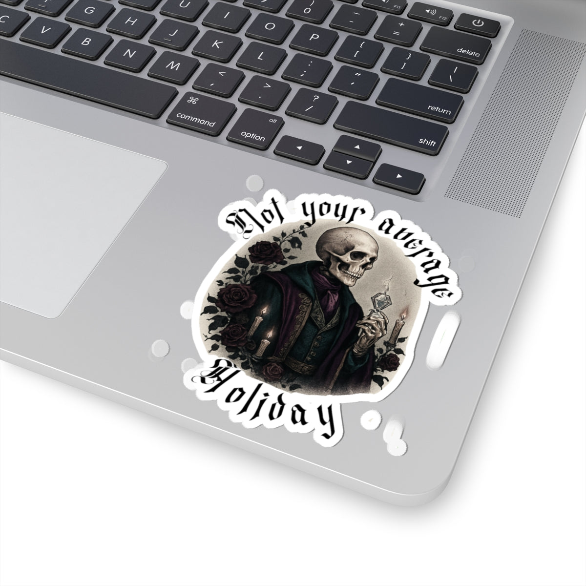 Gothic Skull 'Not Your Average Holiday' Kiss-Cut Sticker