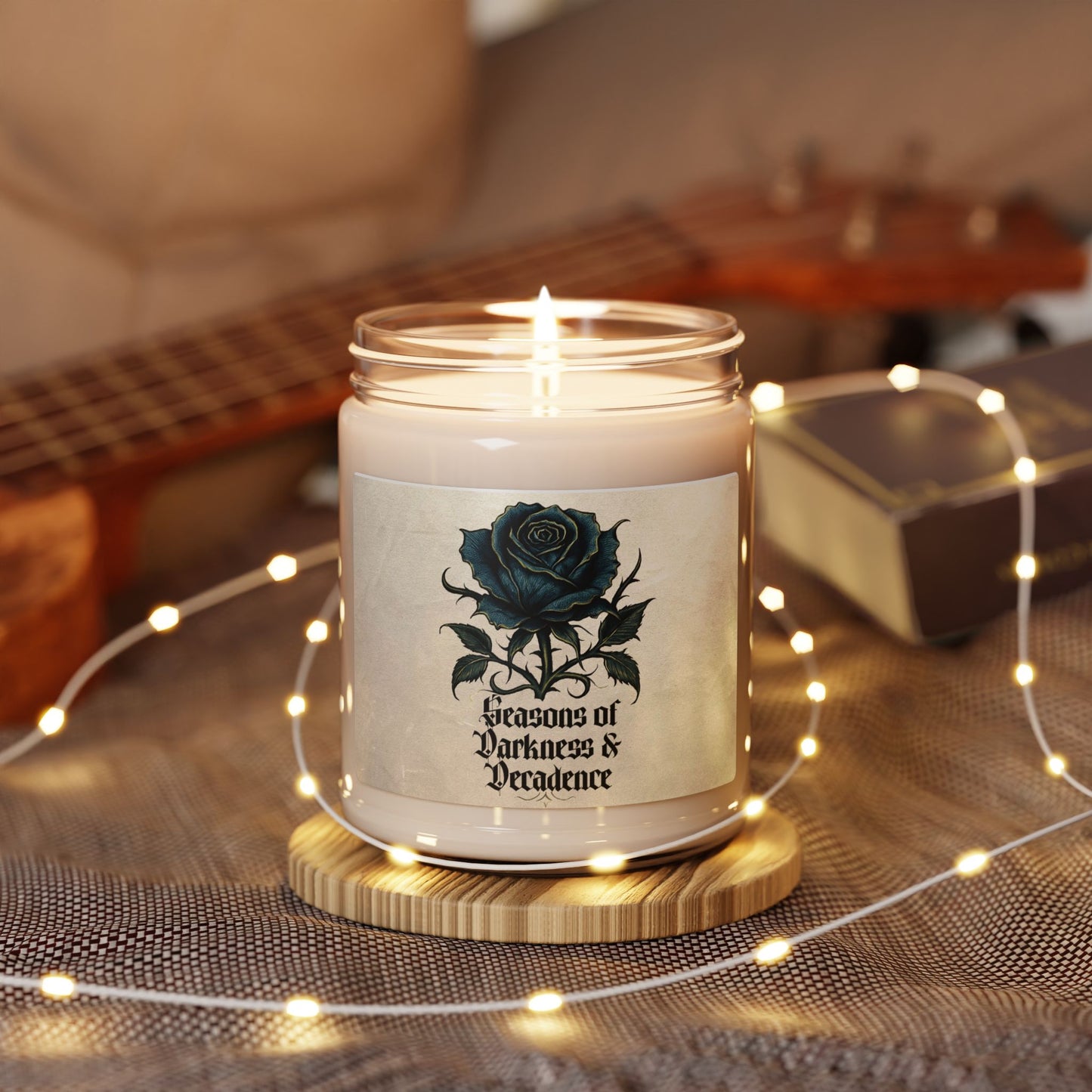Soy Candle — “Seasons of Darkness & Decadence” Gothic Rose Scented Jar (9oz)