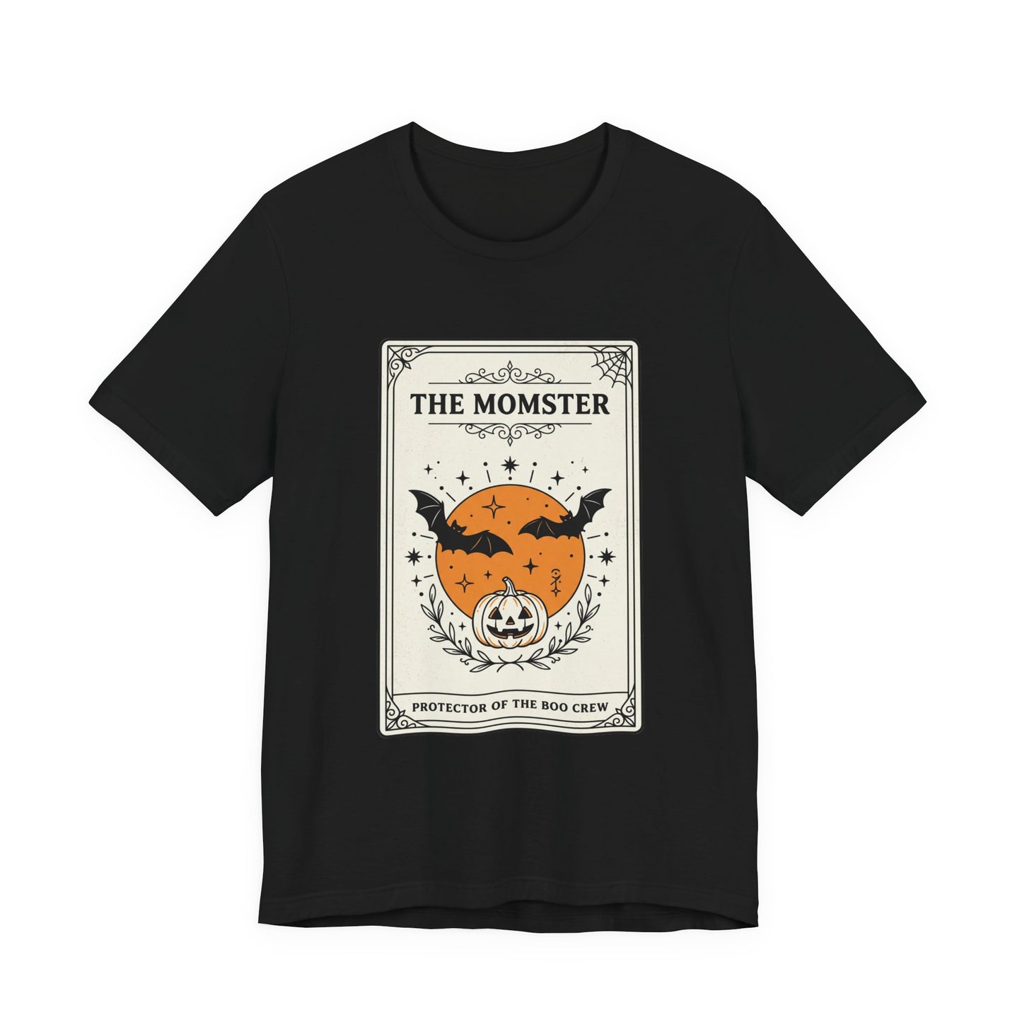 Momster Pumpkin Crest Tee | Halloween bats, spooky vintage orange