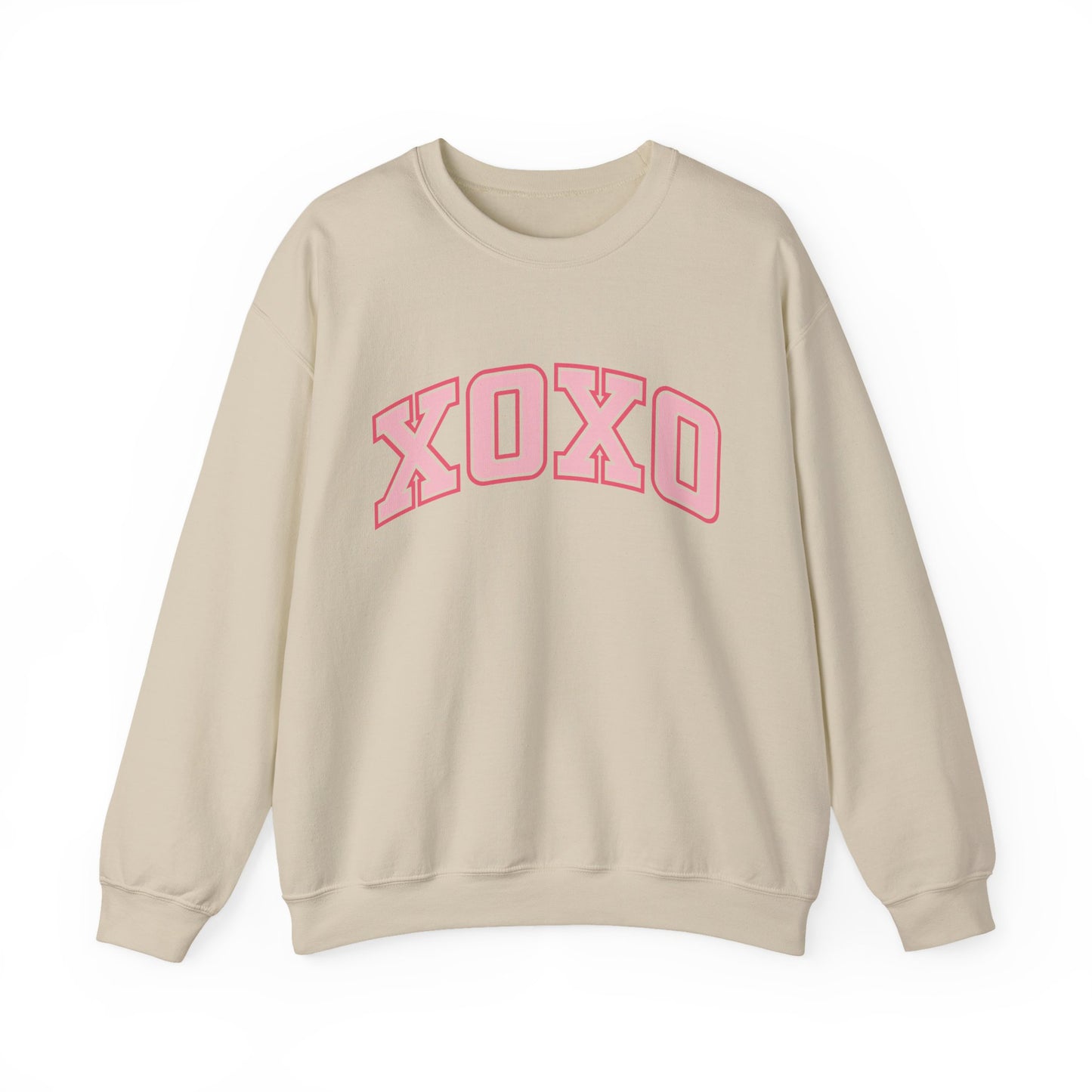 XOXO Pink Varsity Crewneck Sweatshirt