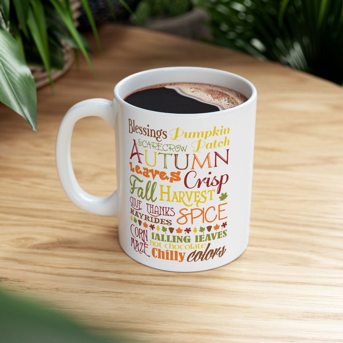 Autumn Blessings Ceramic Mug - Fall-Inspired 11oz & 15oz Coffee Cup for Cozy Moments