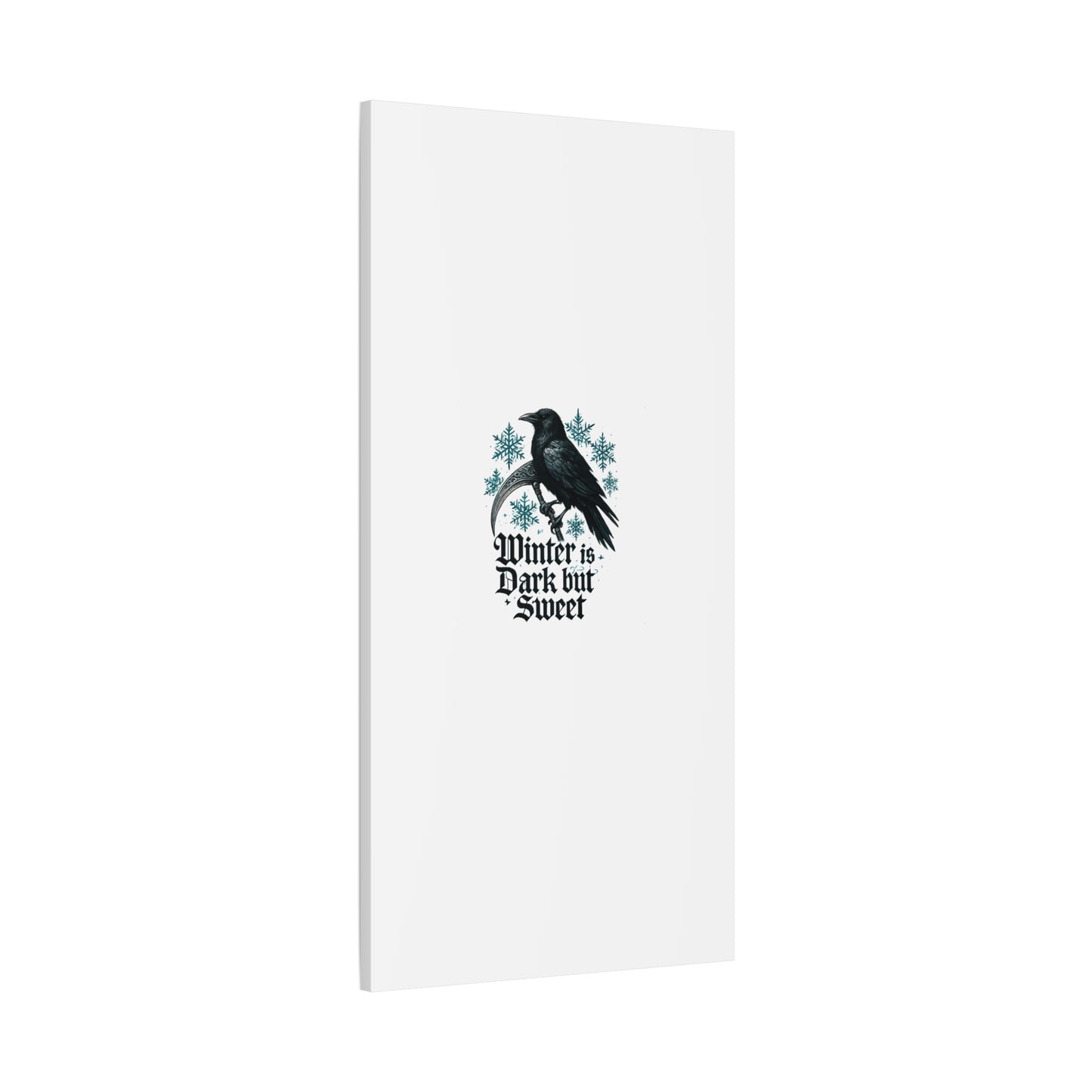 Raven Winter Canvas Art — “Winter is Dark but Sweet” Stretched Matte Print