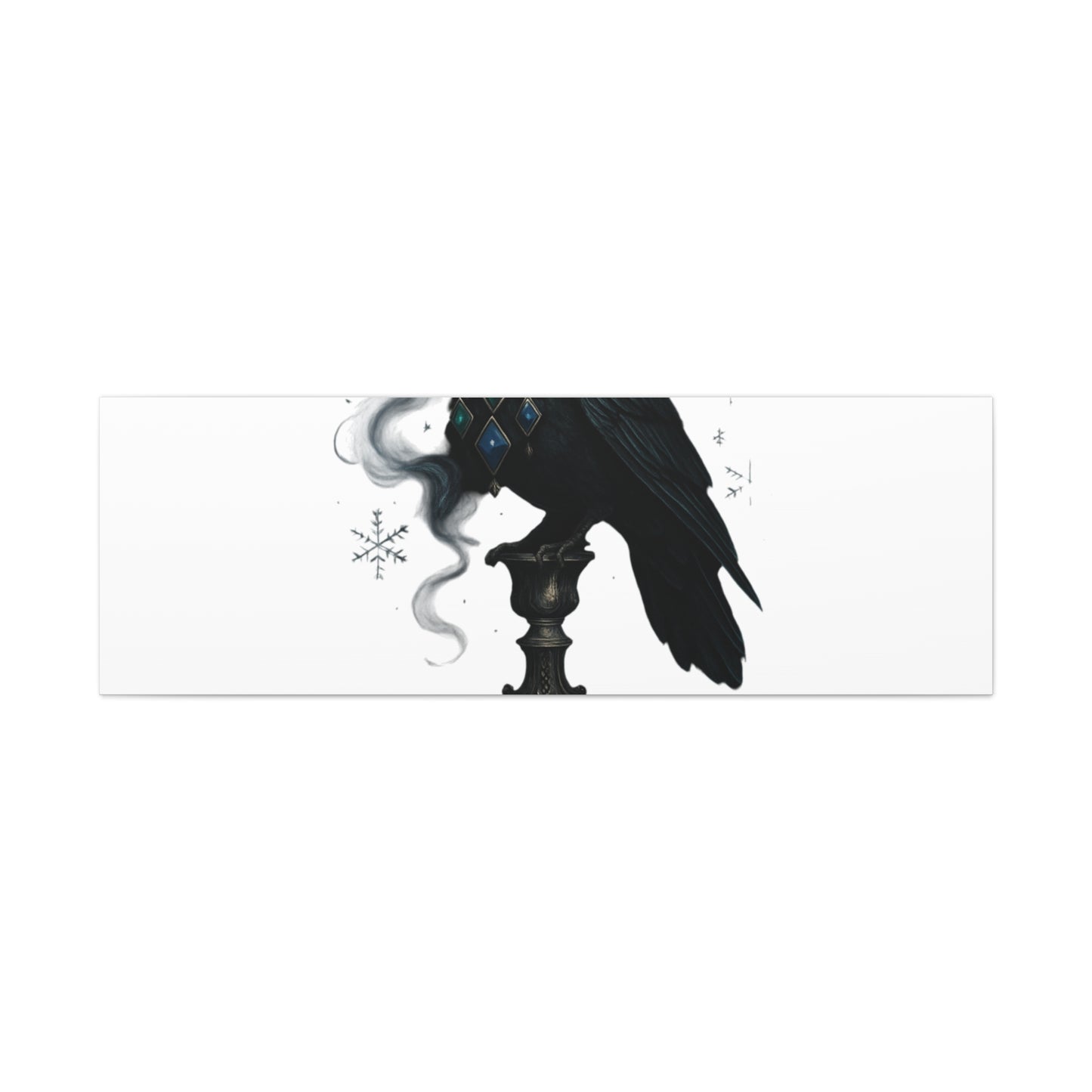 Gothic Raven Canvas Art – “Gothic Cheer, Give Me Fear” Matte Stretched Wall Decor