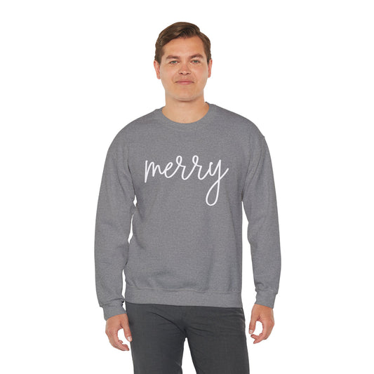 Cute Merry Crewneck Sweatshirt - Christmas Holiday
