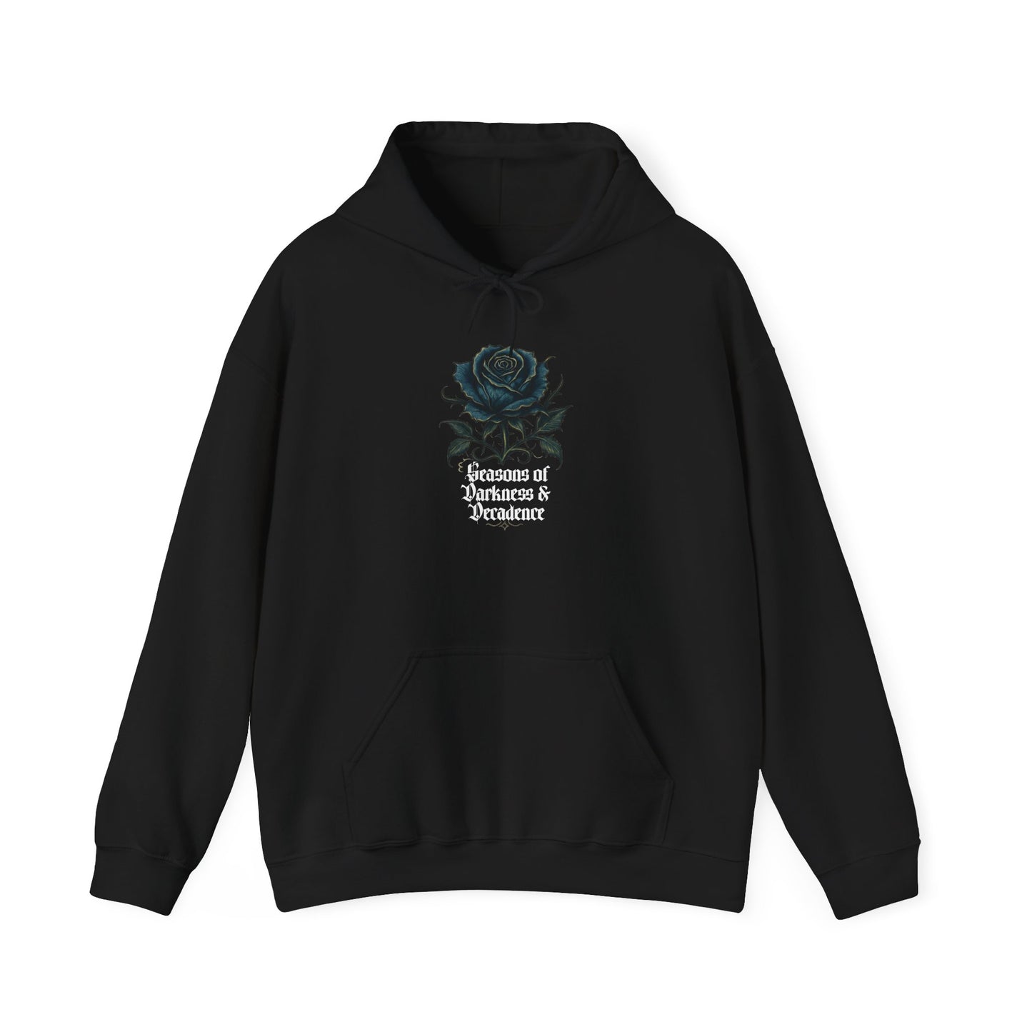 Dark Rose Hoodie — Seasons of Darkness & Decadence Graphic Pullover