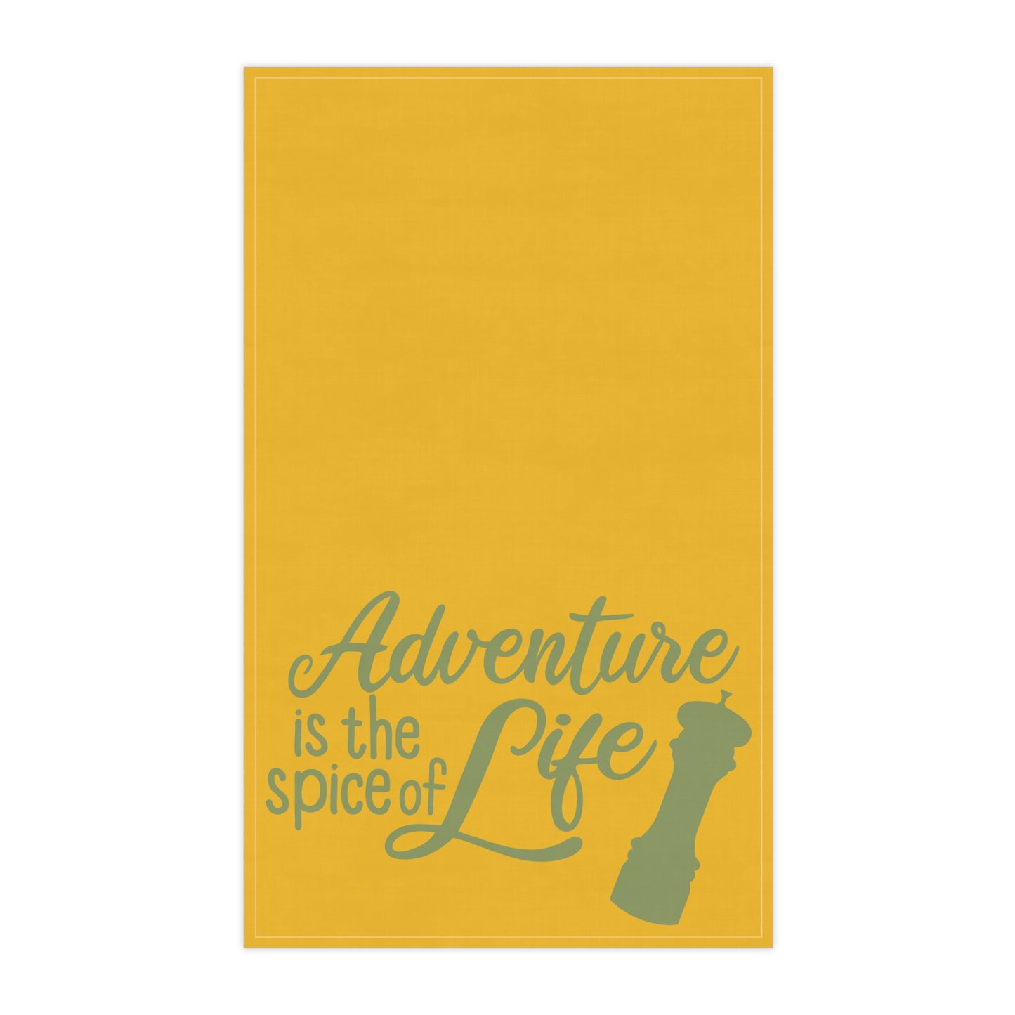 Adventure is the Spice of Life Kitchen Towel - Green and Yellow