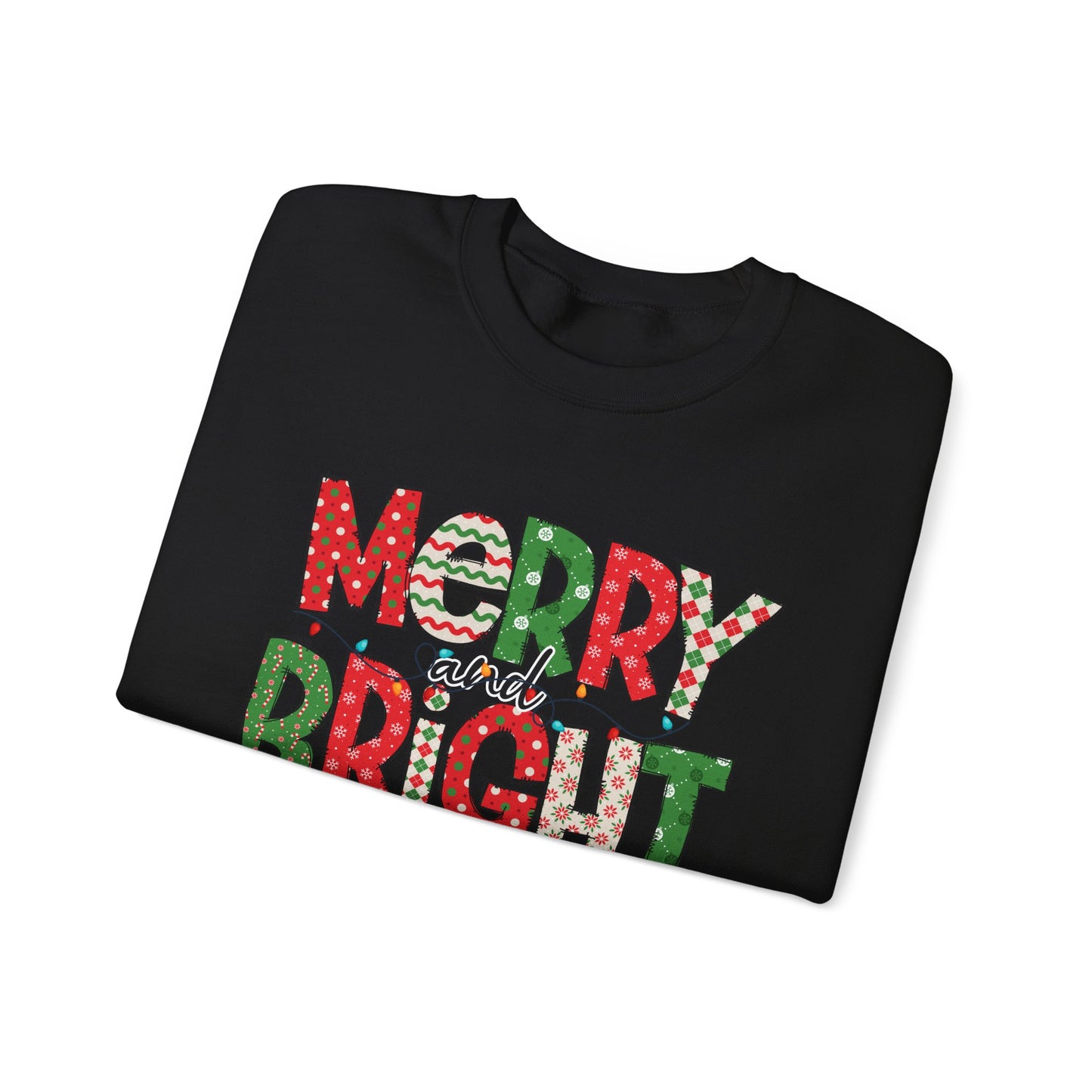 Merry and Bright Crewneck Sweatshirt — Festive Holiday Sweatshirt