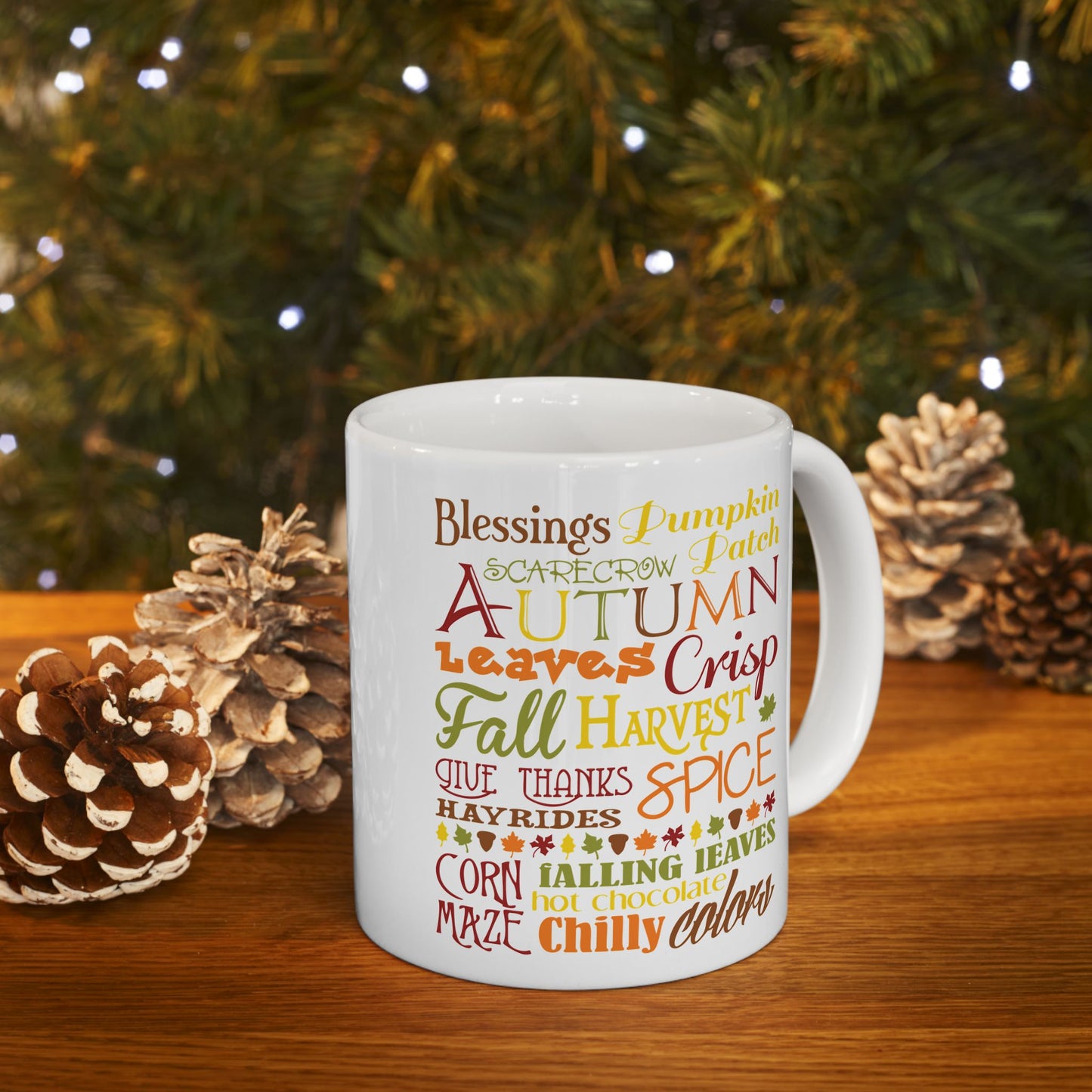 Autumn Blessings Ceramic Mug - Fall-Inspired 11oz & 15oz Coffee Cup for Cozy Moments