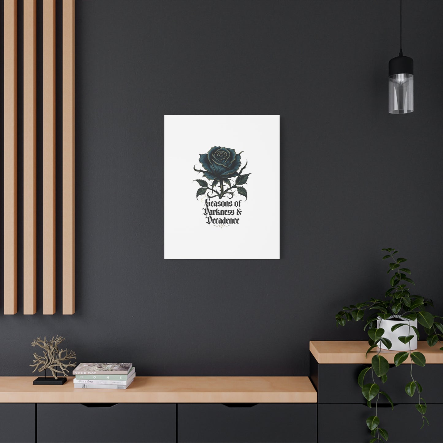 Canvas Wall Art — Gothic Blue Rose "Seasons of Darkness & Decadence"