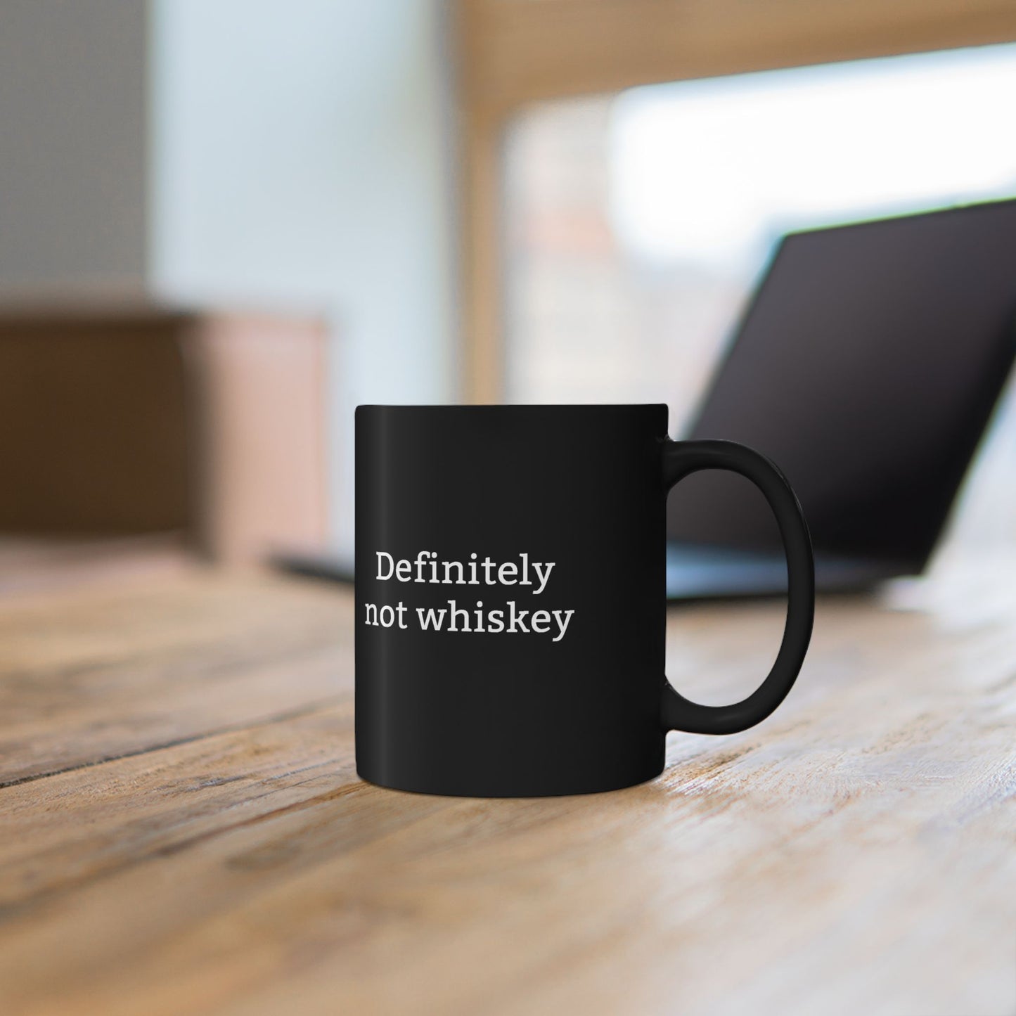 Definitely Not Whiskey Black Mug – Funny Coffee Tea Cup Gift (11 oz & 15 oz)