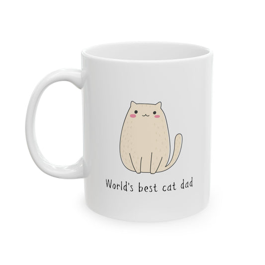 World Best Cat Dad Ceramic Mug 11 oz, 15 oz mug