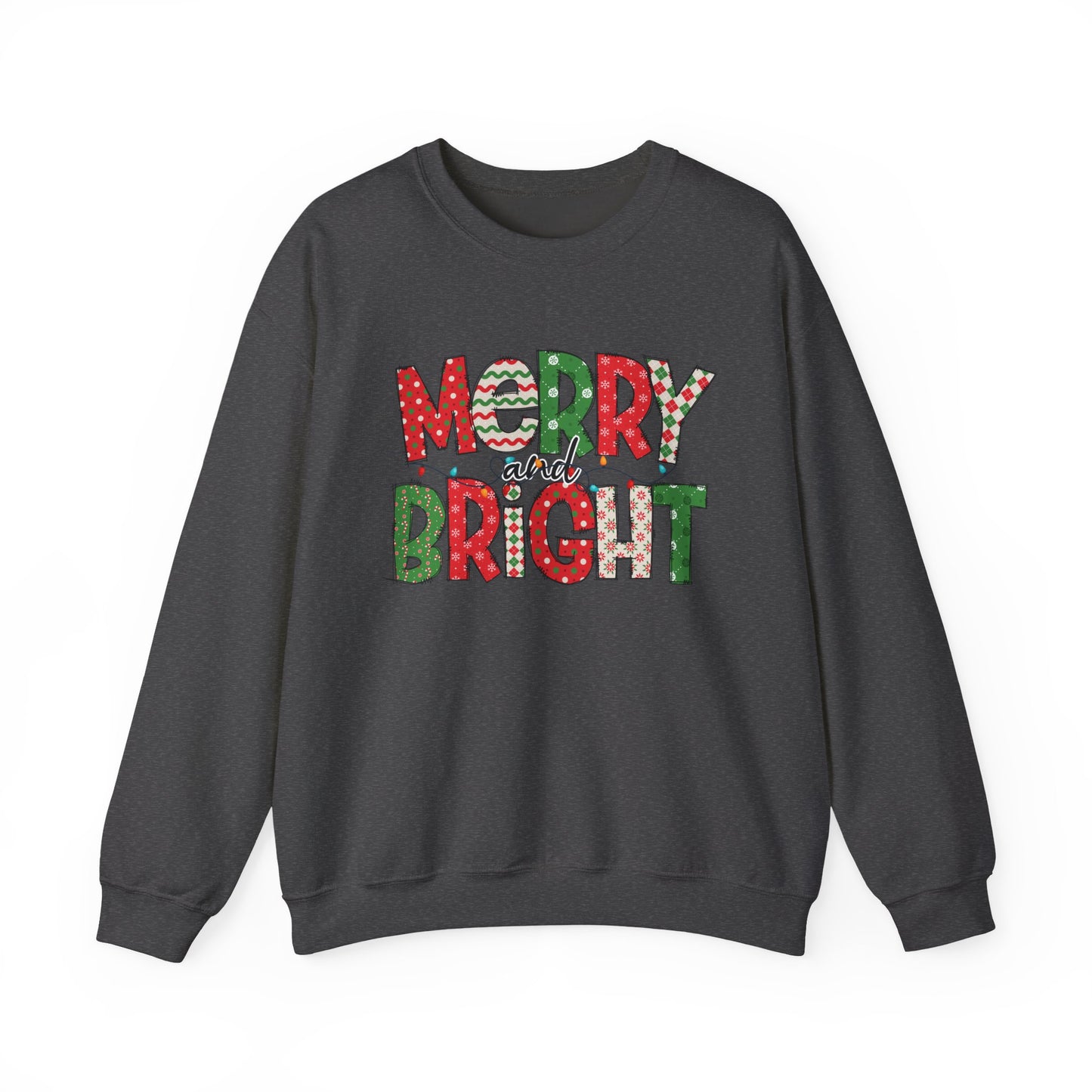 Merry and Bright Crewneck Sweatshirt — Festive Holiday Sweatshirt