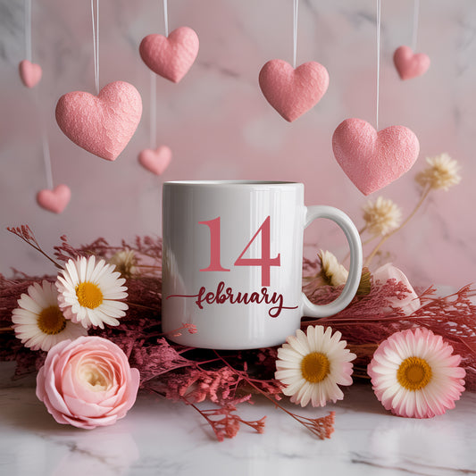 Valentine’s Day 14 February Ceramic Mug — 11oz & 15oz Coffee Cup