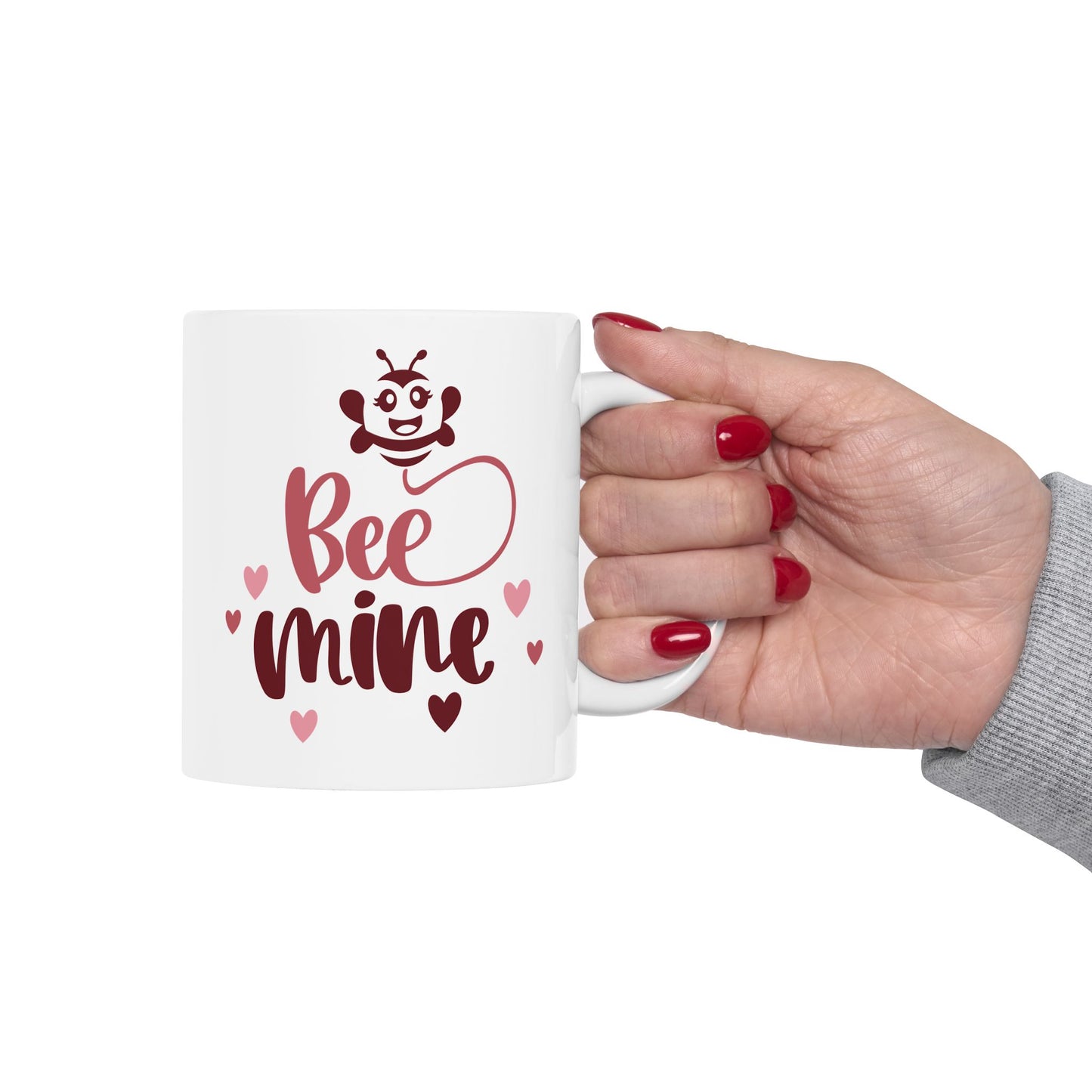 Bee Mine Valentine's Ceramic Mug — Cute 11oz & 15oz Coffee Cup