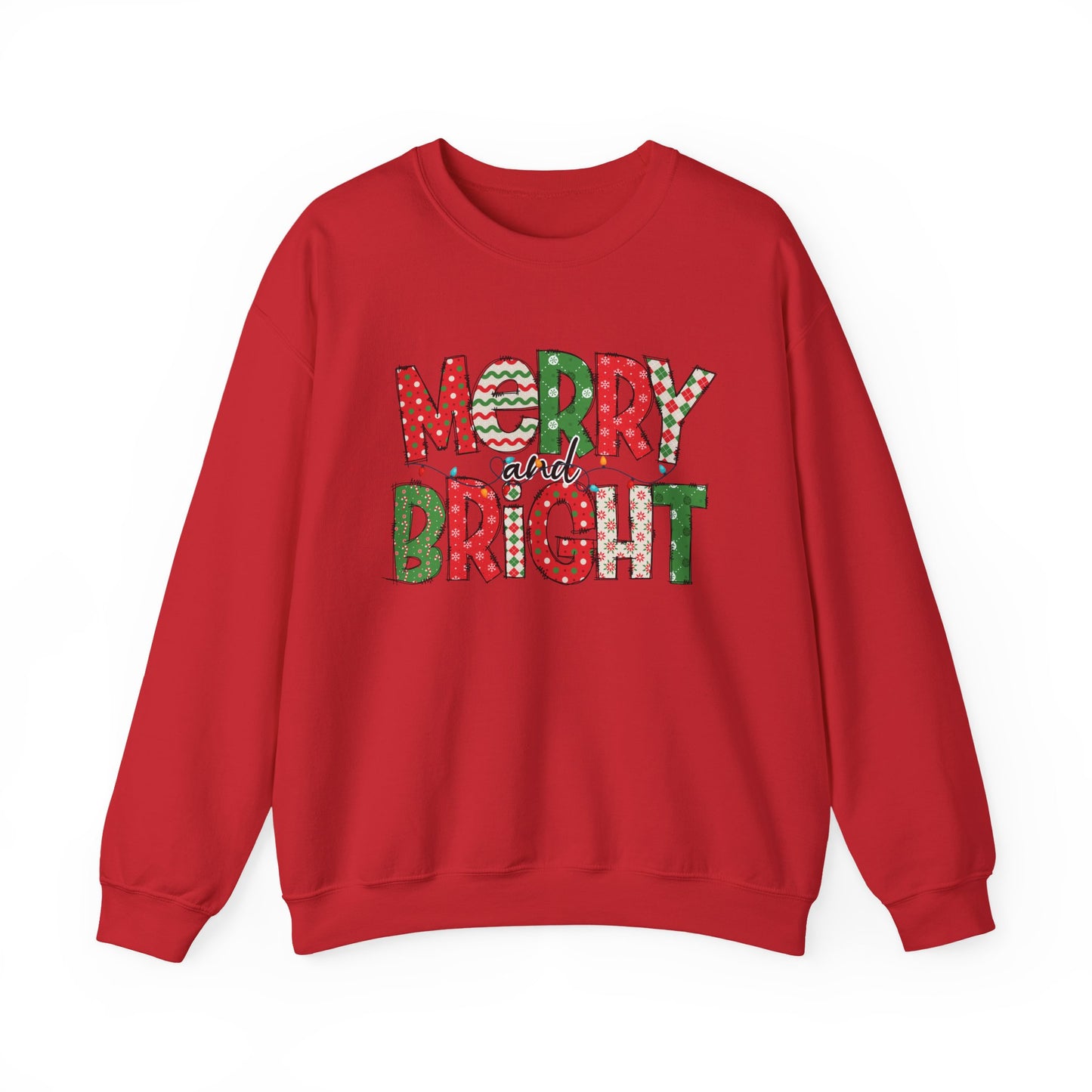 Merry and Bright Crewneck Sweatshirt — Festive Holiday Sweatshirt