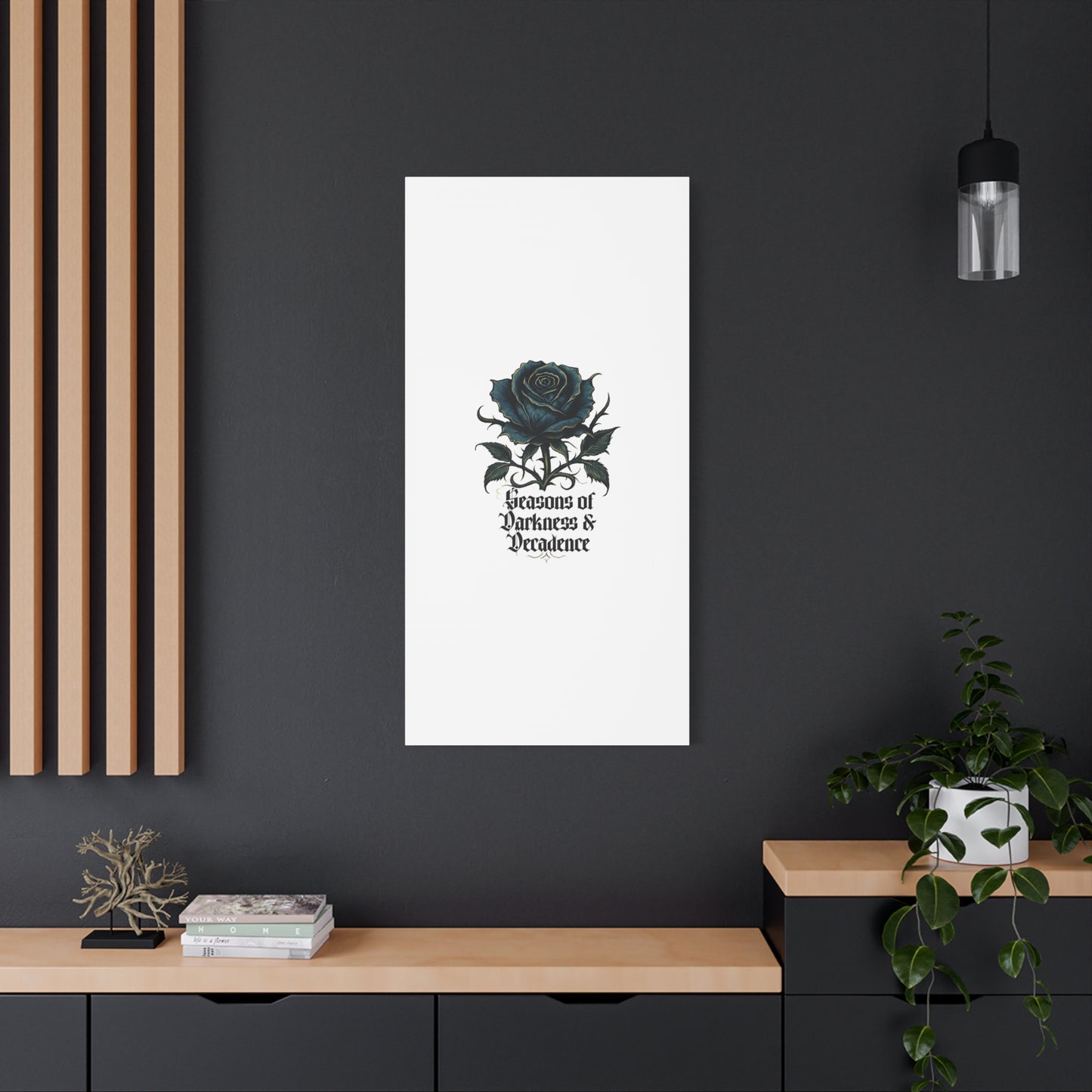 Canvas Wall Art — Gothic Blue Rose "Seasons of Darkness & Decadence"