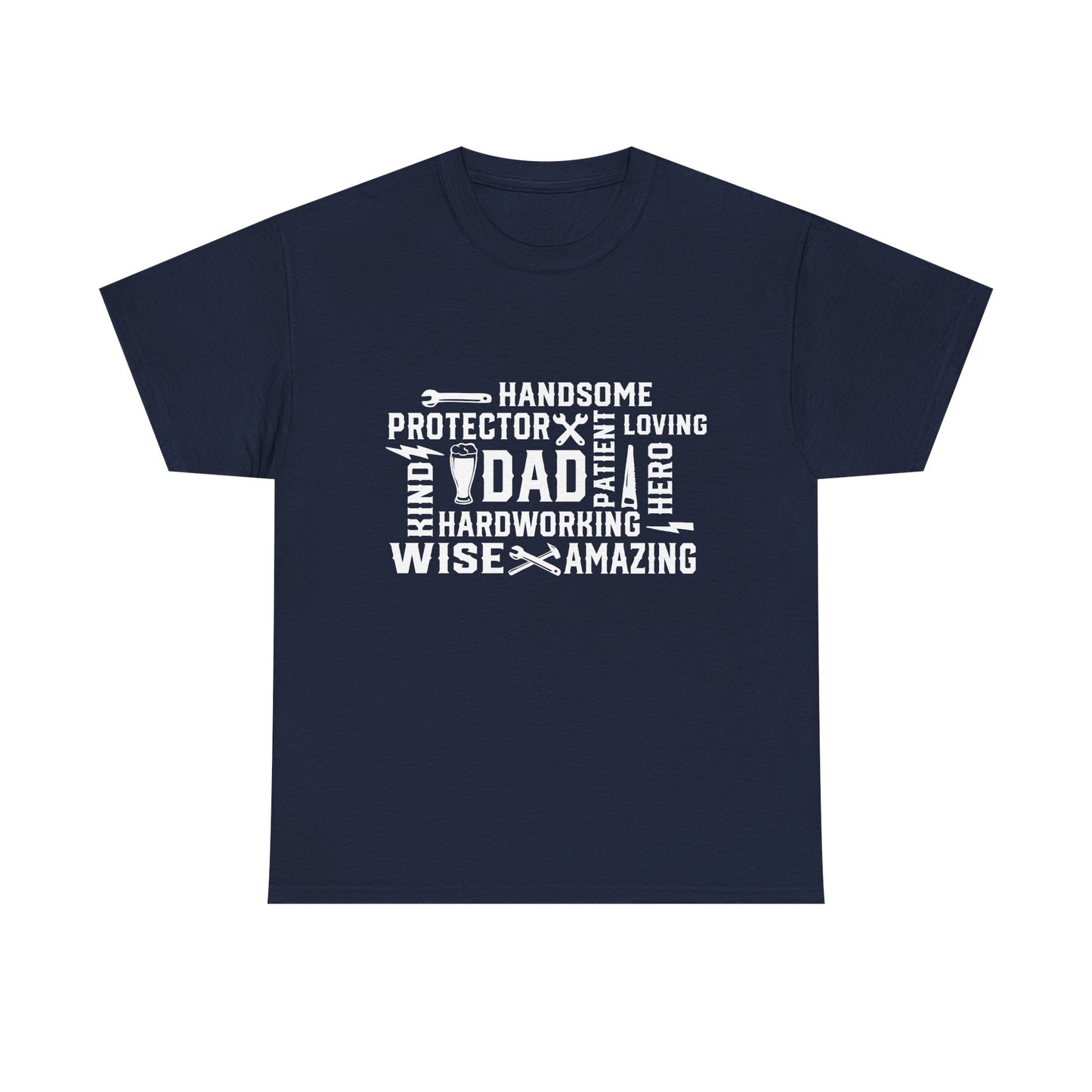 Father's Day Dad Word Art T-Shirt - Unisex Heavy Cotton Tee