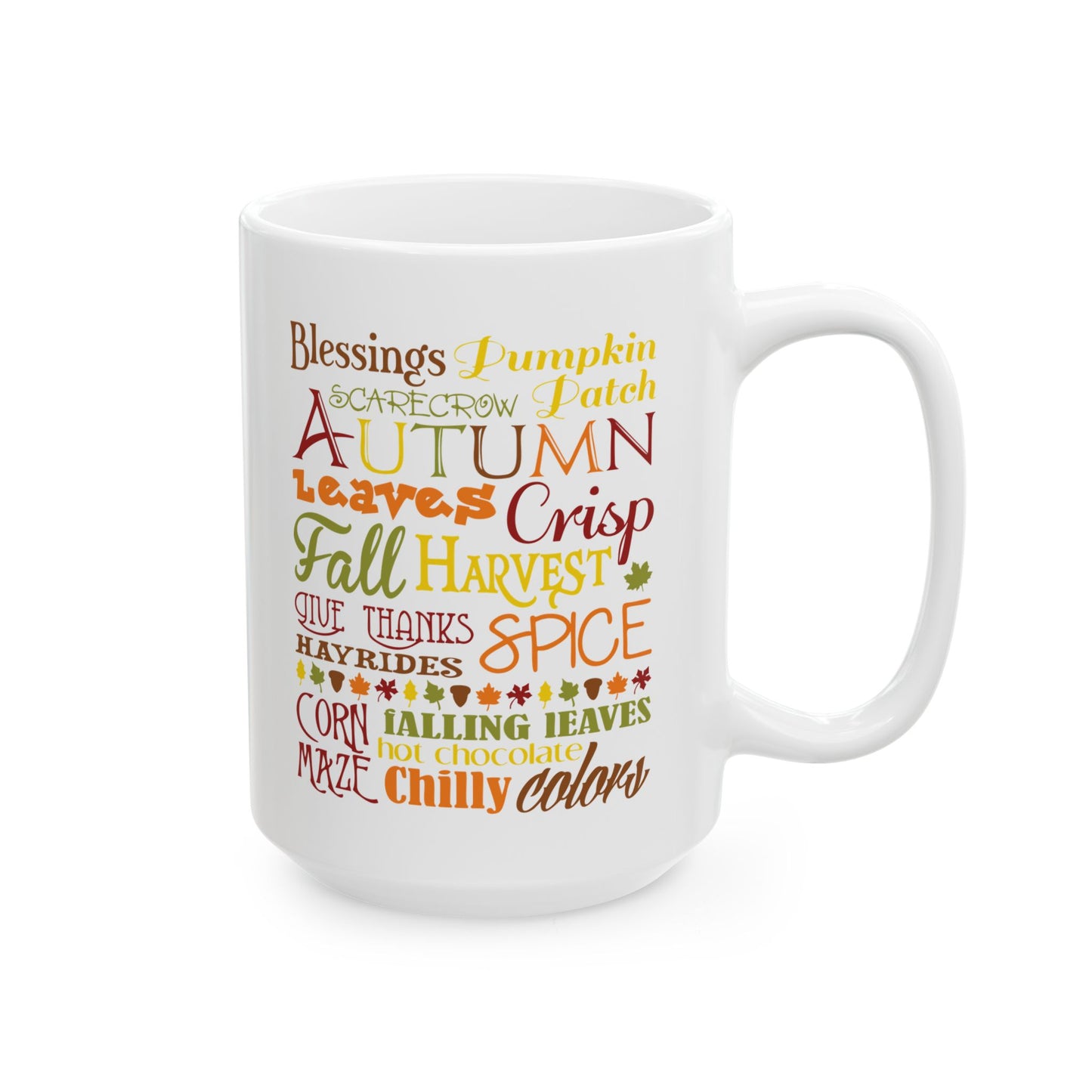 Autumn Blessings Ceramic Mug - Fall-Inspired 11oz & 15oz Coffee Cup for Cozy Moments