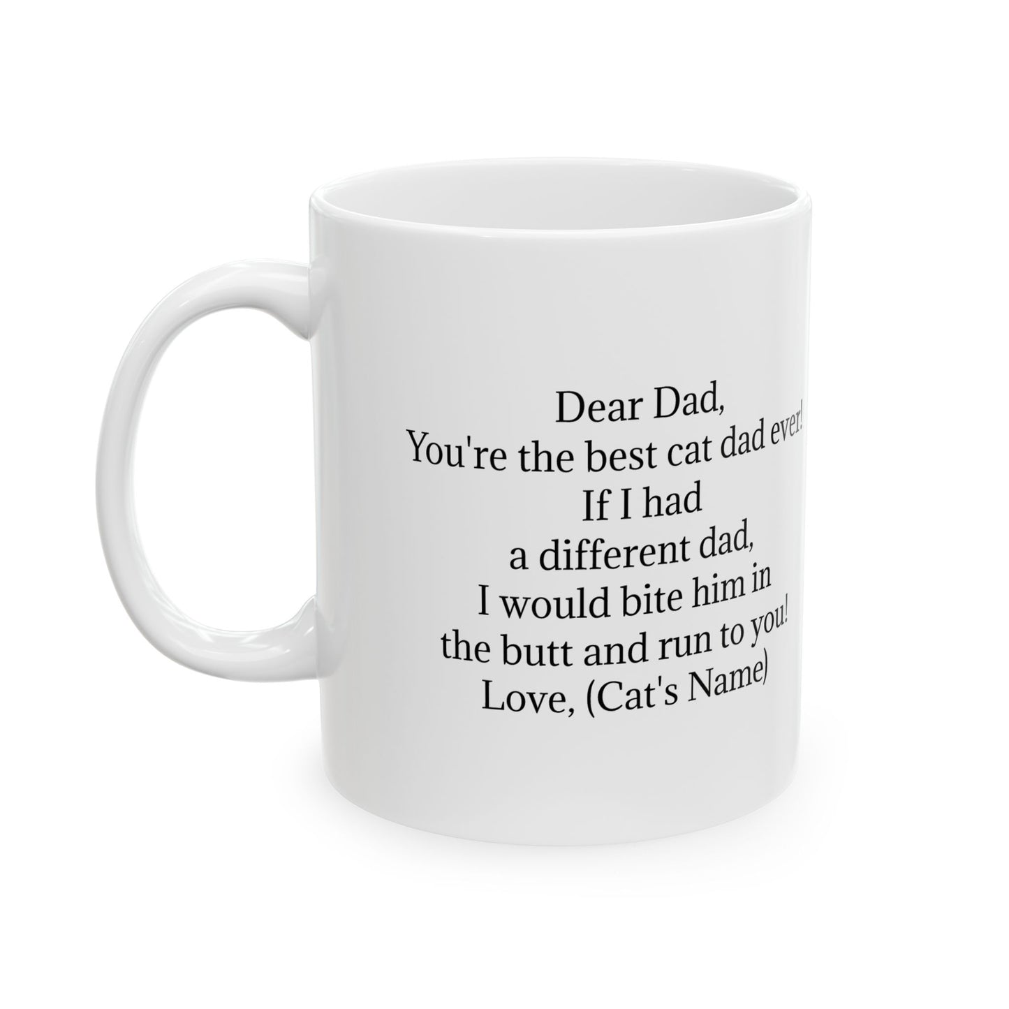 Personalized Ceramic Coffee Mug for Cat Dads - Best Cat Dad Ever Gift