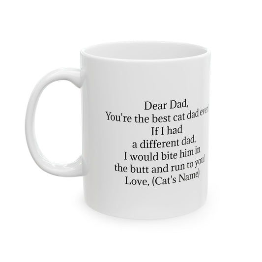 Personalized Ceramic Coffee Mug for Cat Dads - Best Cat Dad Ever Gift