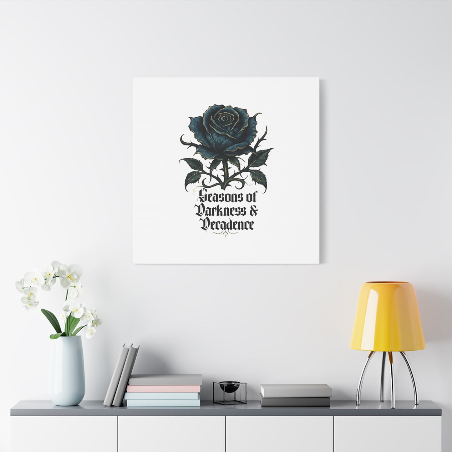 Canvas Wall Art — Gothic Blue Rose "Seasons of Darkness & Decadence"