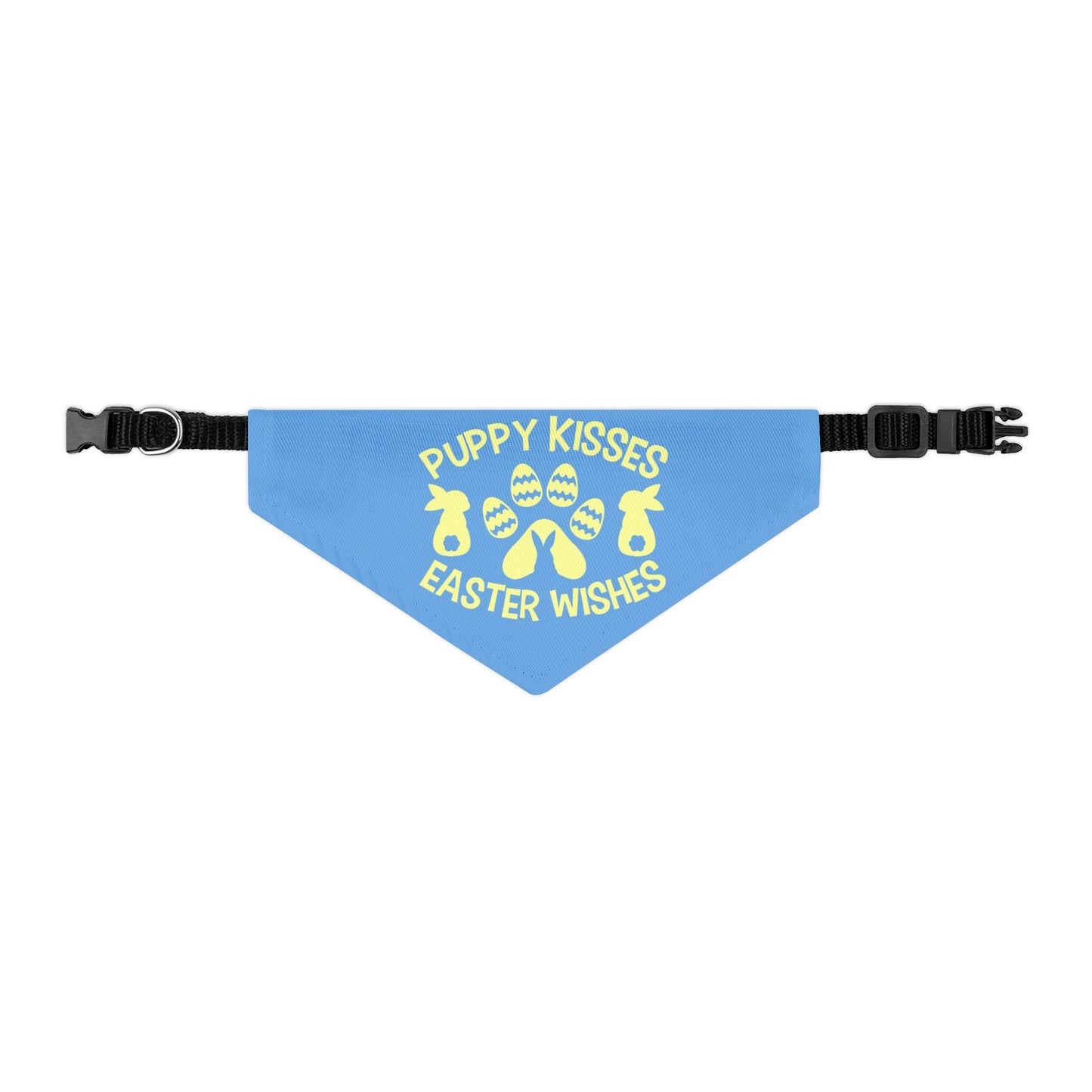 Yellow on Blue Easter-Themed Pet Bandana Collar