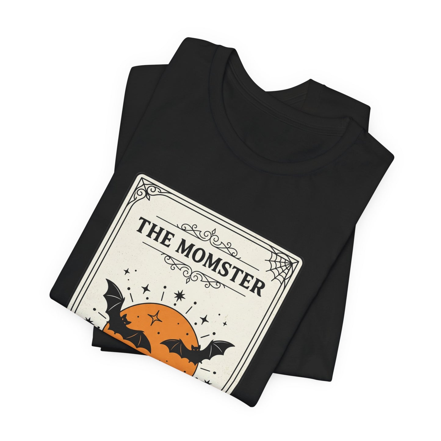 Momster Pumpkin Crest Tee | Halloween bats, spooky vintage orange