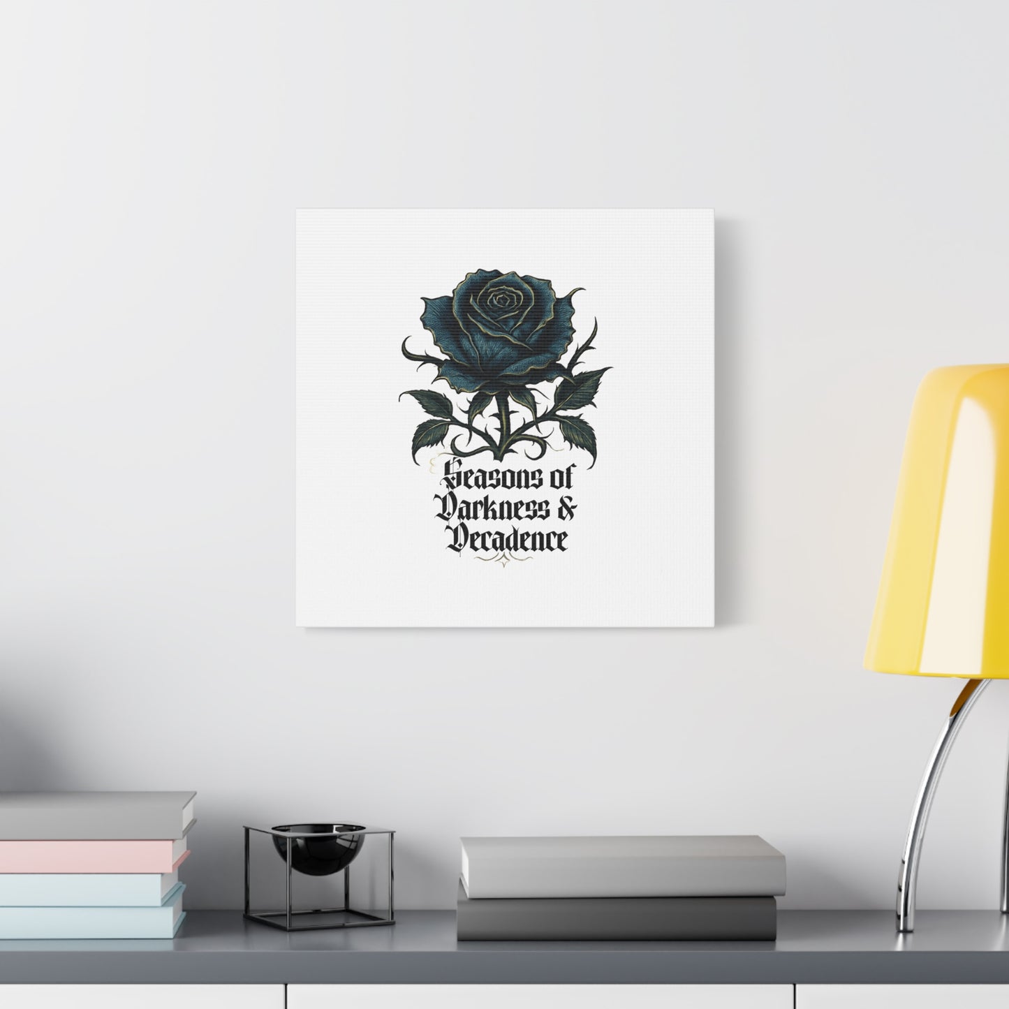 Canvas Wall Art — Gothic Blue Rose "Seasons of Darkness & Decadence"