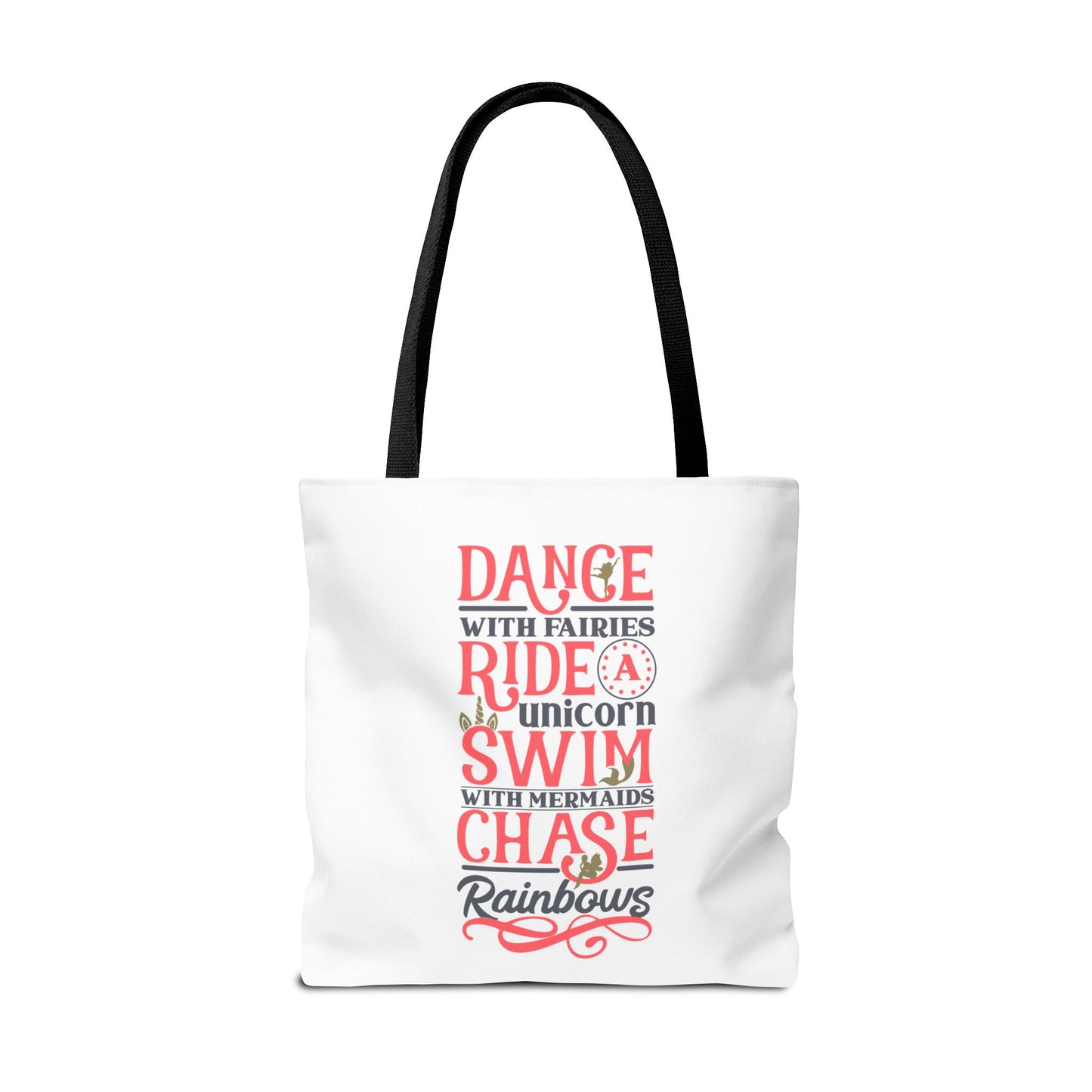 Whimsical Adventure Tote Bag - Dance with Fairies, Ride Unicorns, Swim with Mermaids