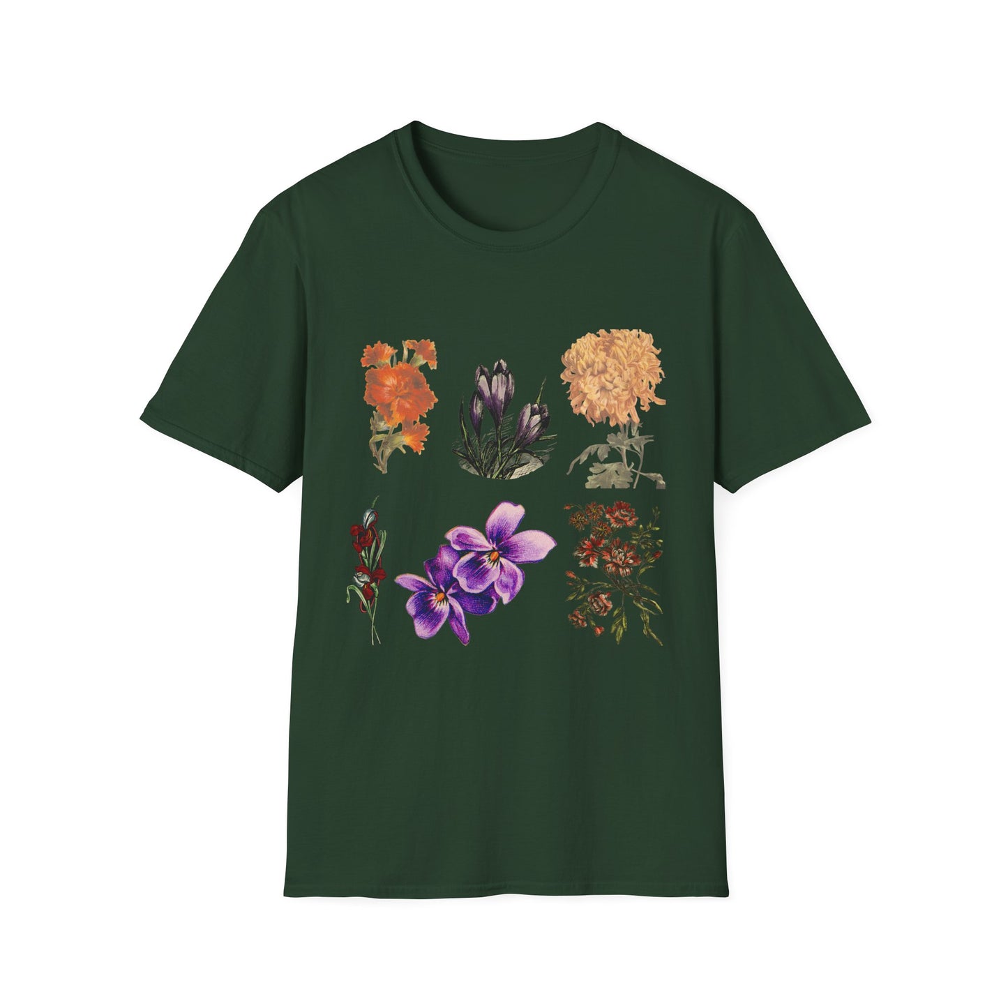 Floral Collage Tee — Vintage Botanical Flowers T-Shirt