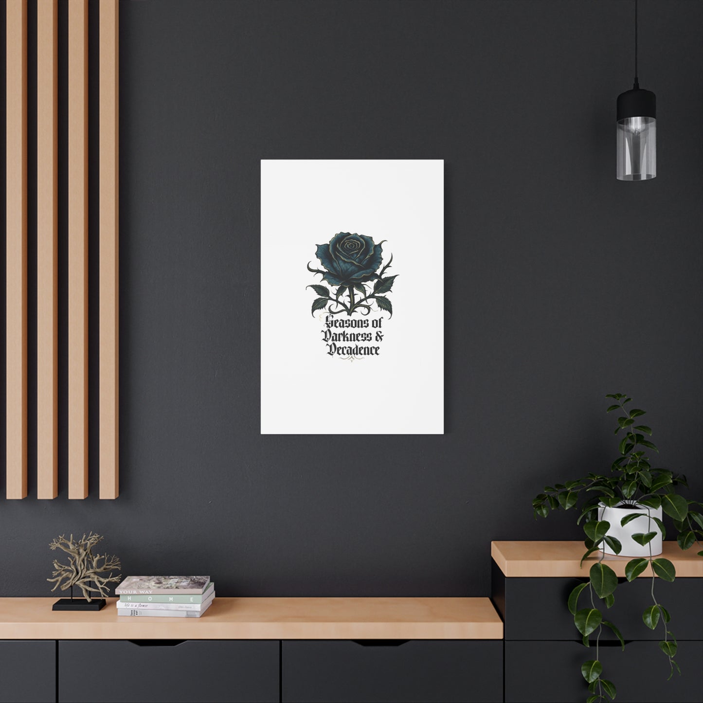 Canvas Wall Art — Gothic Blue Rose "Seasons of Darkness & Decadence"