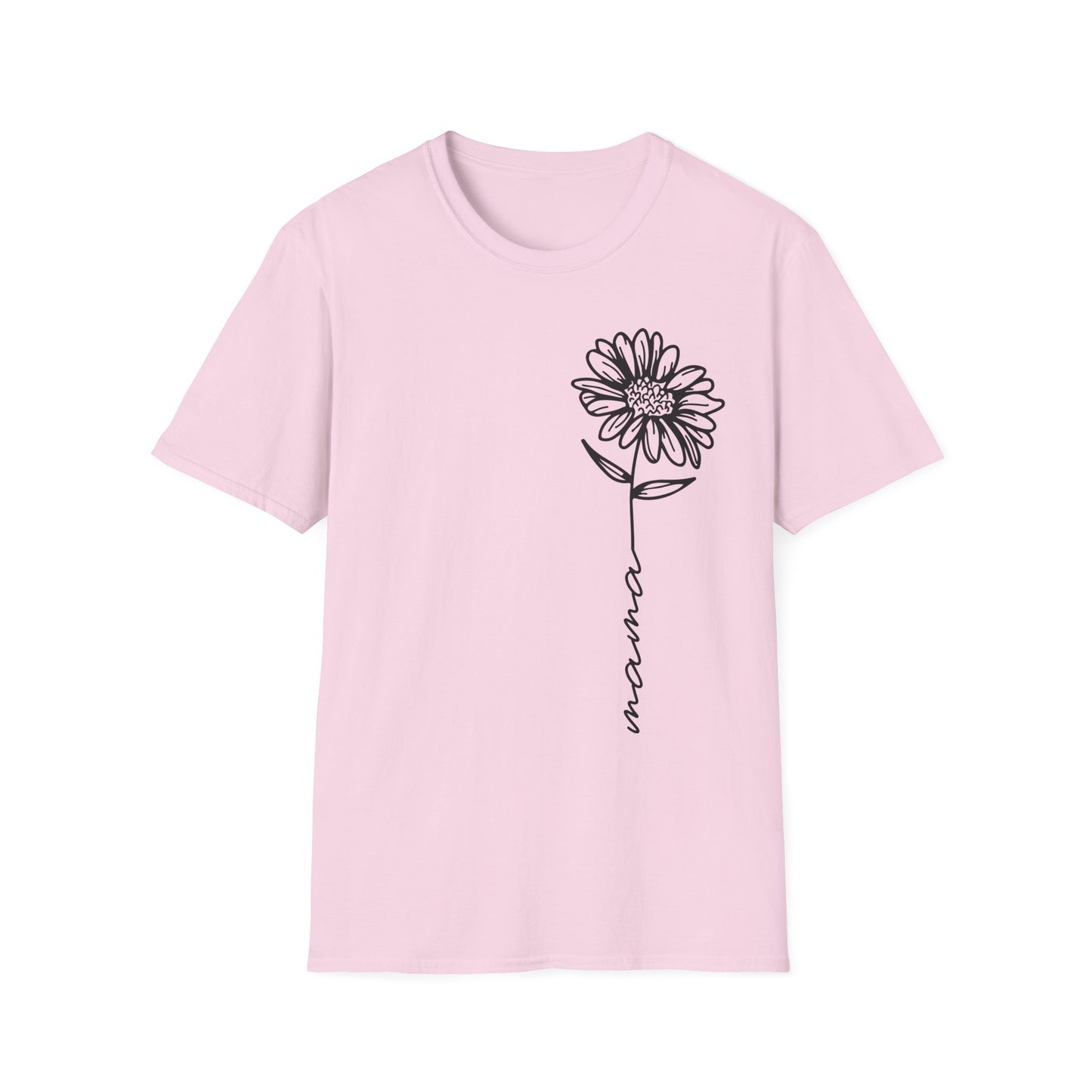 Floral Minimalist Mama Softstyle T-Shirt - Perfect Gift for Mother's Day