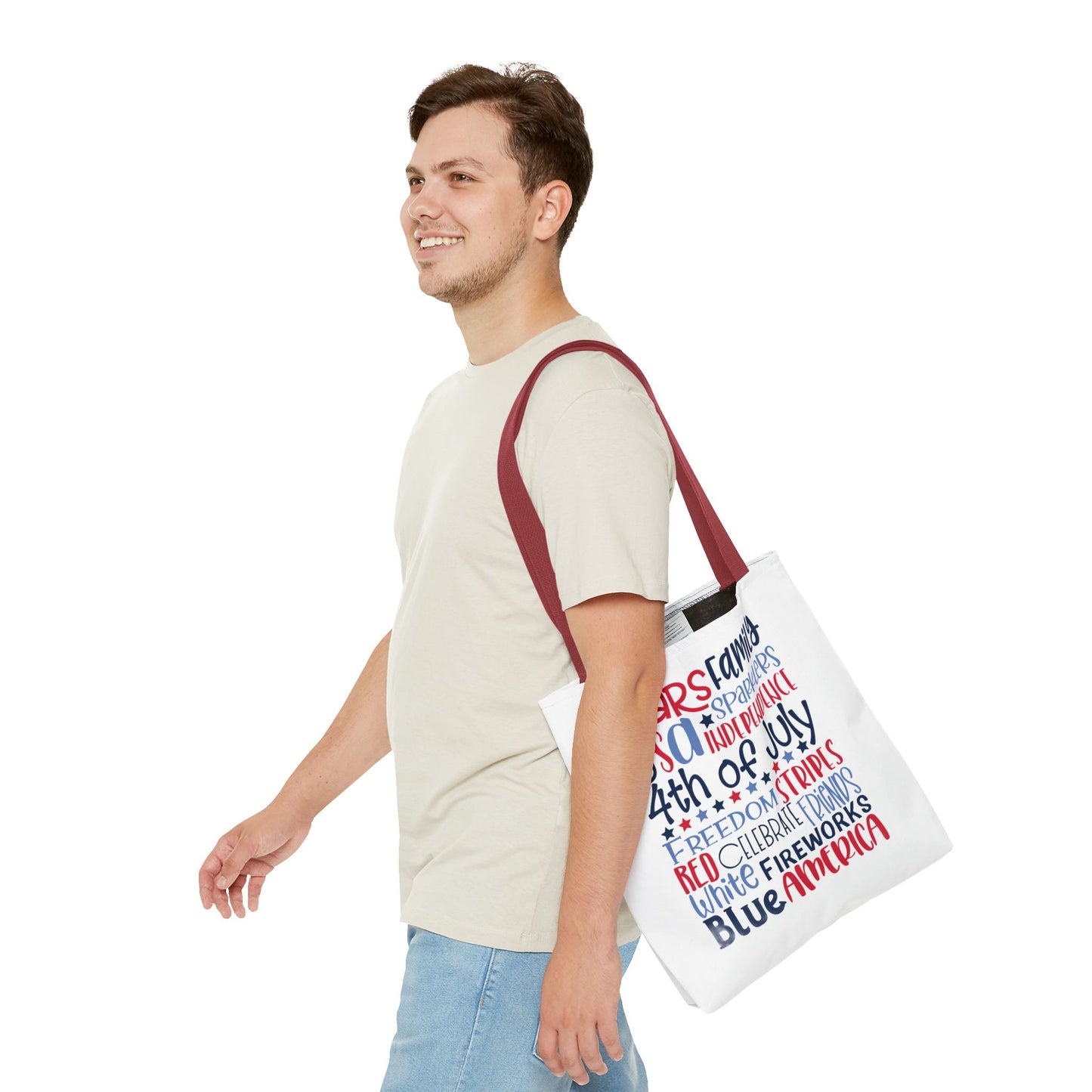4th of July Tote Bag - USA Patriotic Stars & Stripes Independence Day Tote