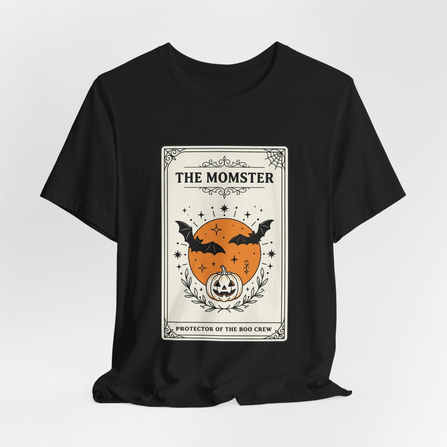 Momster Pumpkin Crest Tee | Halloween bats, spooky vintage orange