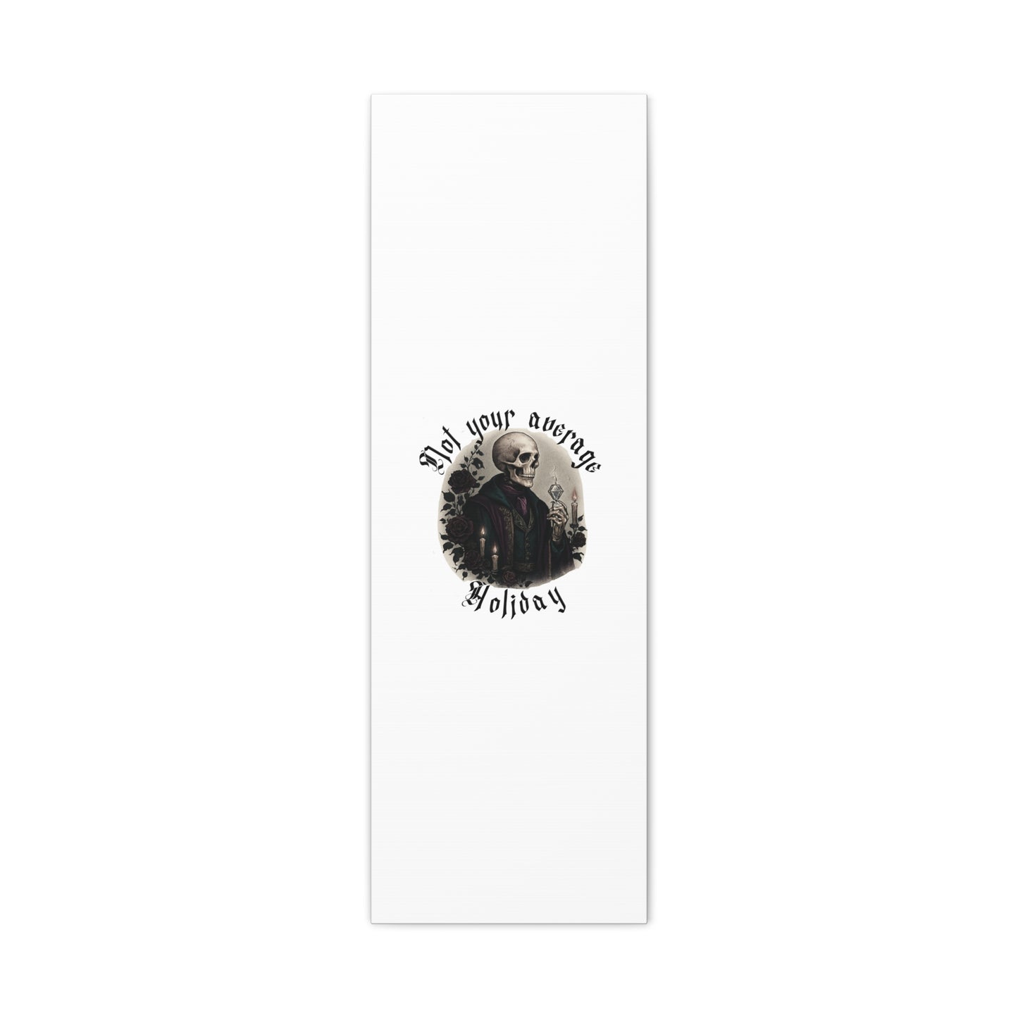 Not Your Average Holiday Canvas Wall Art — Gothic Skull Skeleton with Candles & Roses