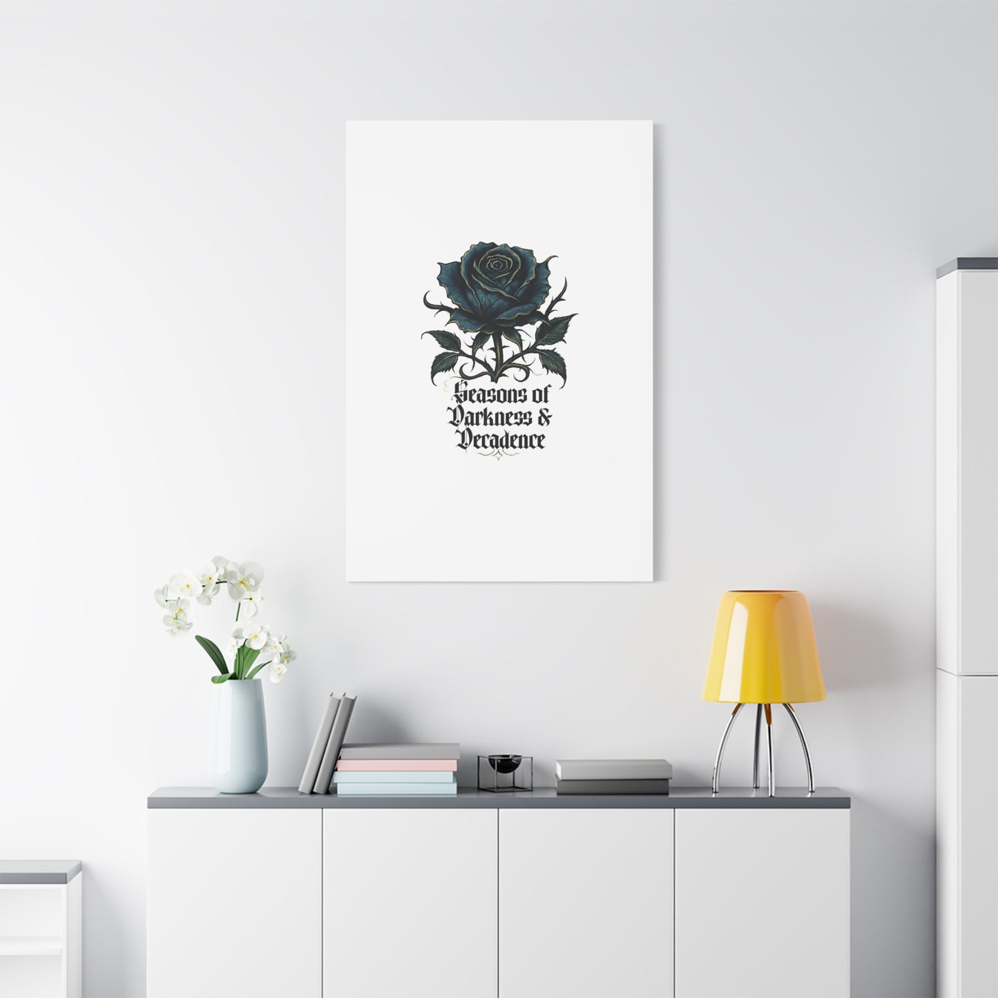 Canvas Wall Art — Gothic Blue Rose "Seasons of Darkness & Decadence"