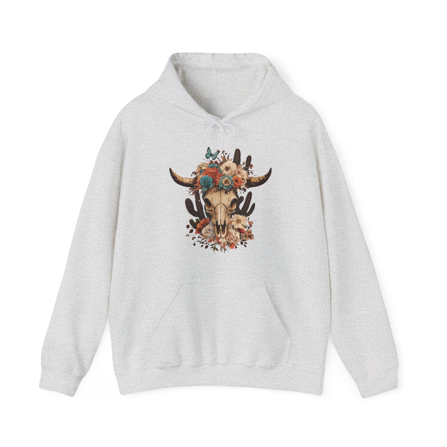 Floral Skull Women's Heavy Blend™ Hoodie, Perfect Gift for Mother's Day