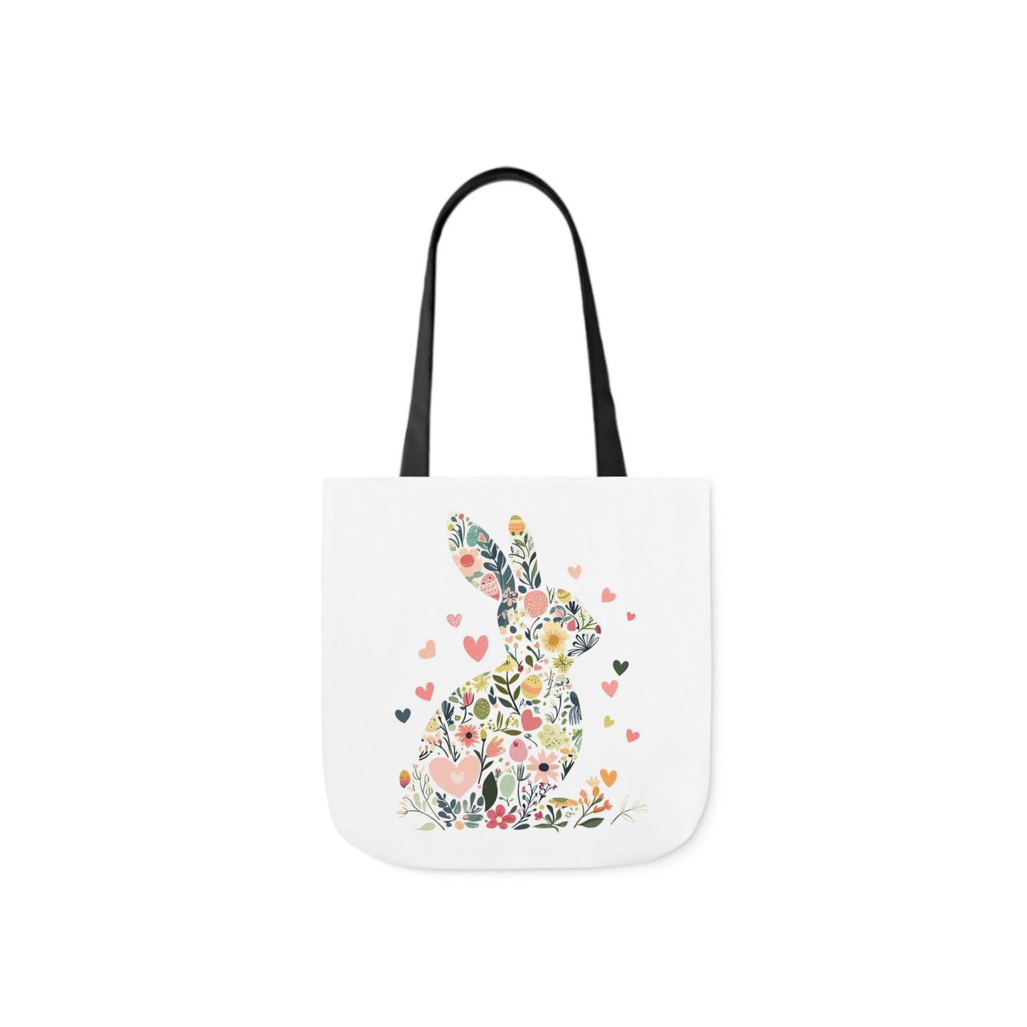 Floral Bunny Canvas Tote Bag