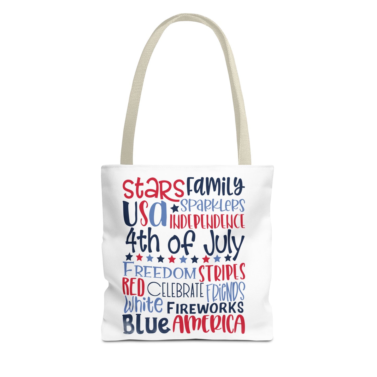4th of July Tote Bag - USA Patriotic Stars & Stripes Independence Day Tote