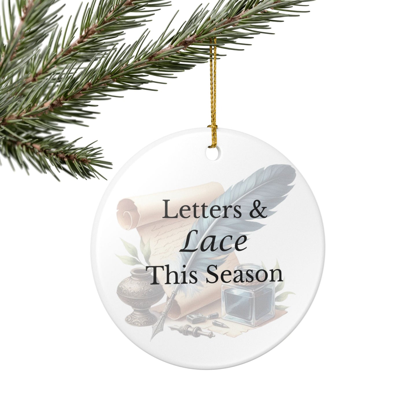 Ceramic Ornament Regency Letters & Lace