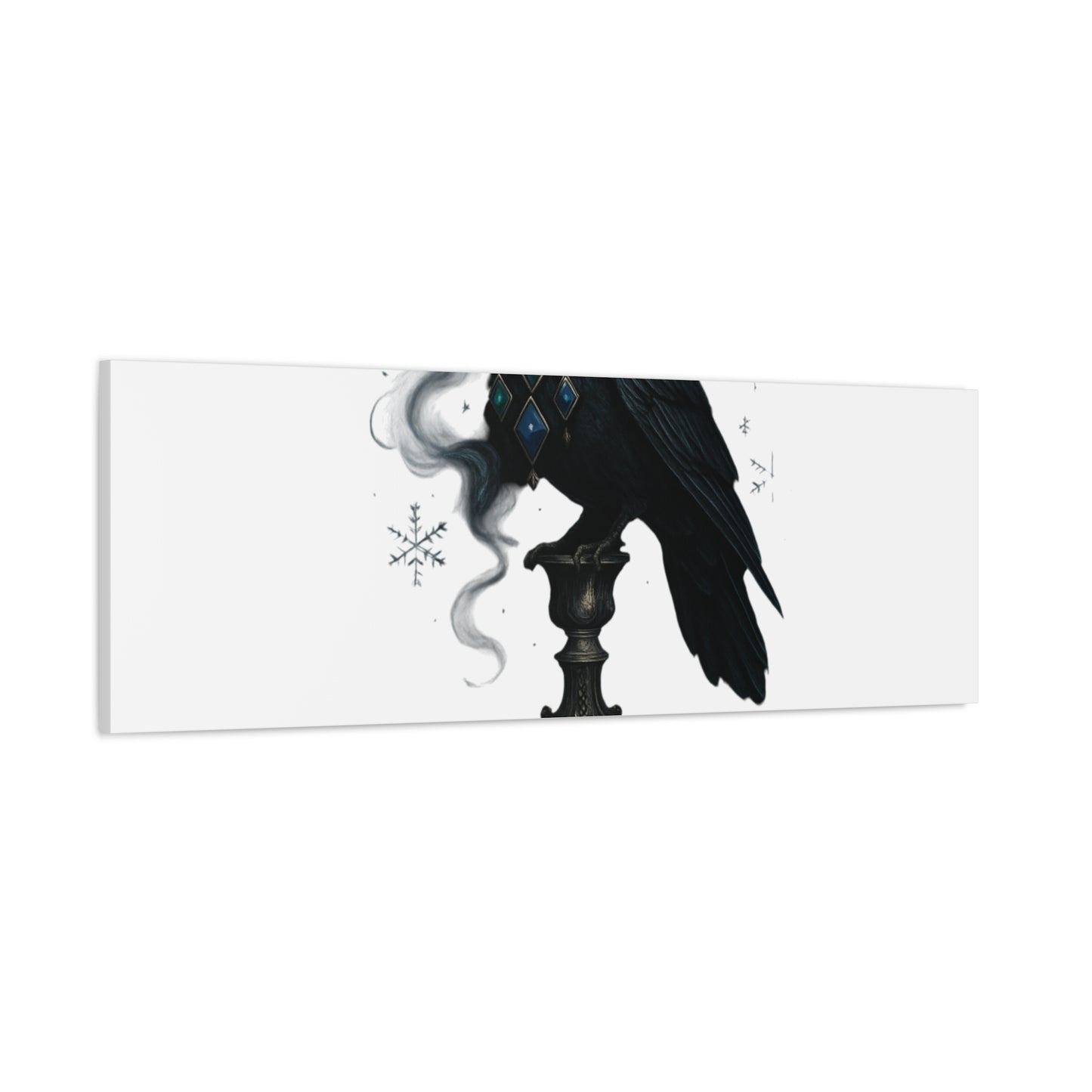 Gothic Raven Canvas Art – “Gothic Cheer, Give Me Fear” Matte Stretched Wall Decor