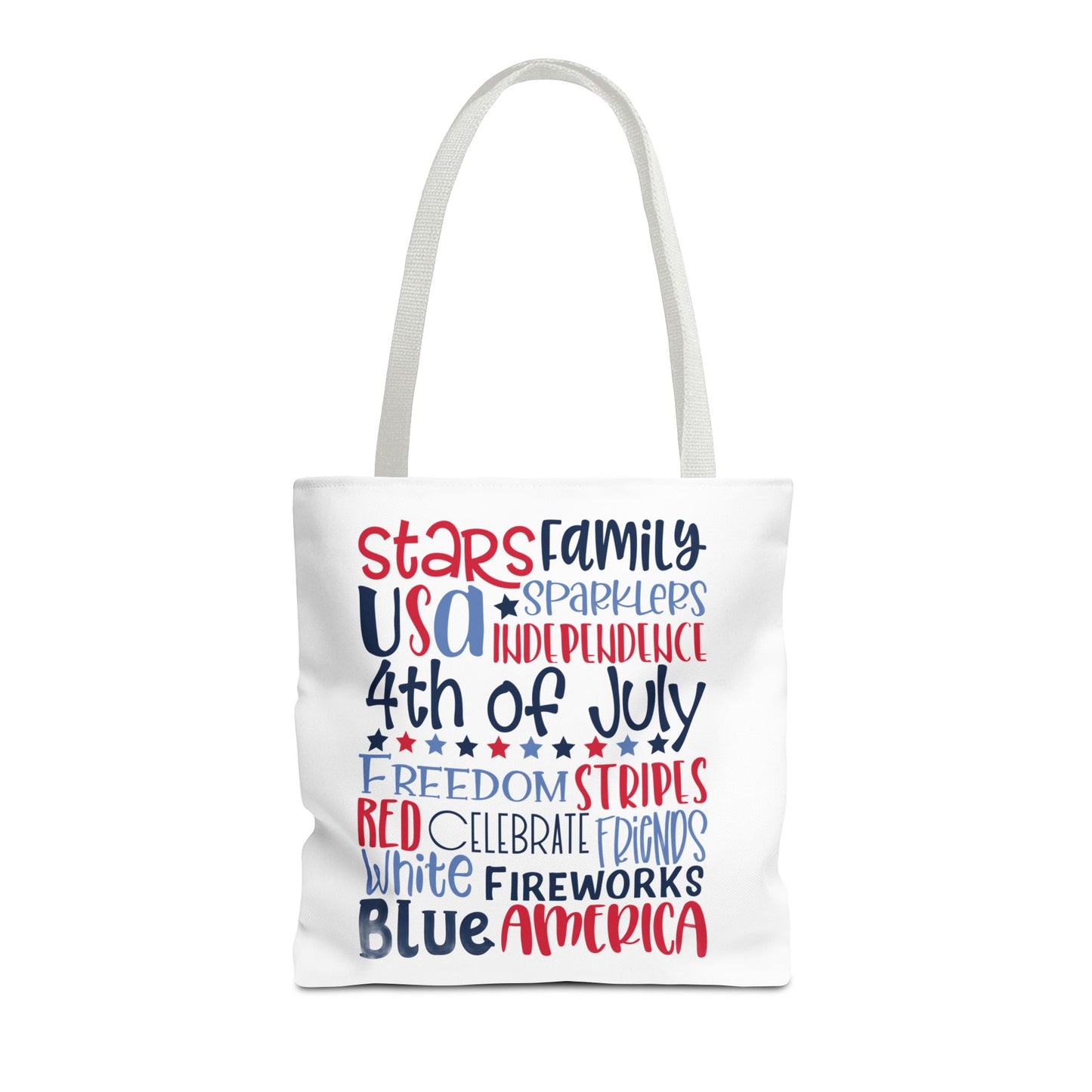 4th of July Tote Bag - USA Patriotic Stars & Stripes Independence Day Tote