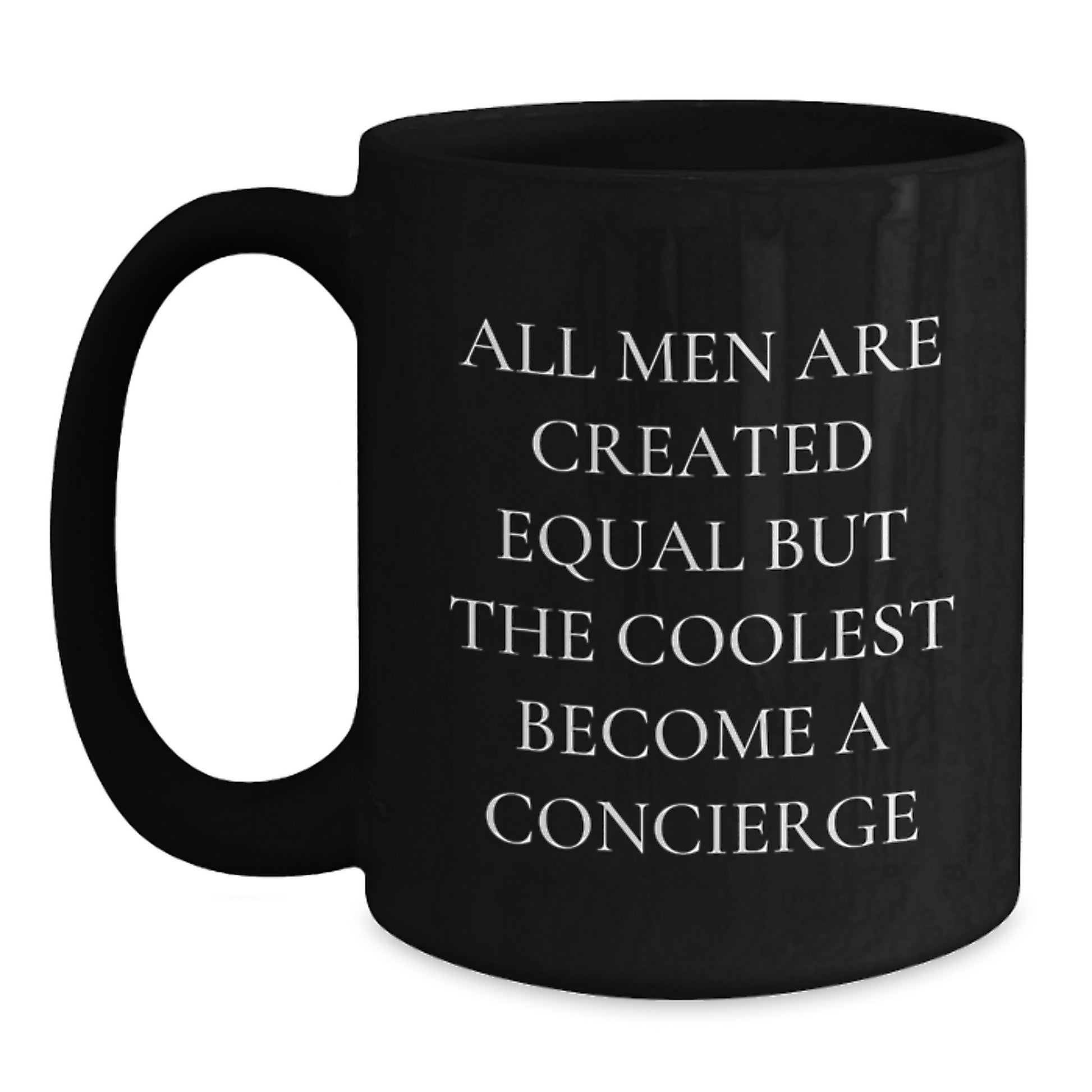 Funny Concierge Gifts for Men, Unique Black Coffee Mug, Graduation Unique Gifts from Friends and Family - Main
