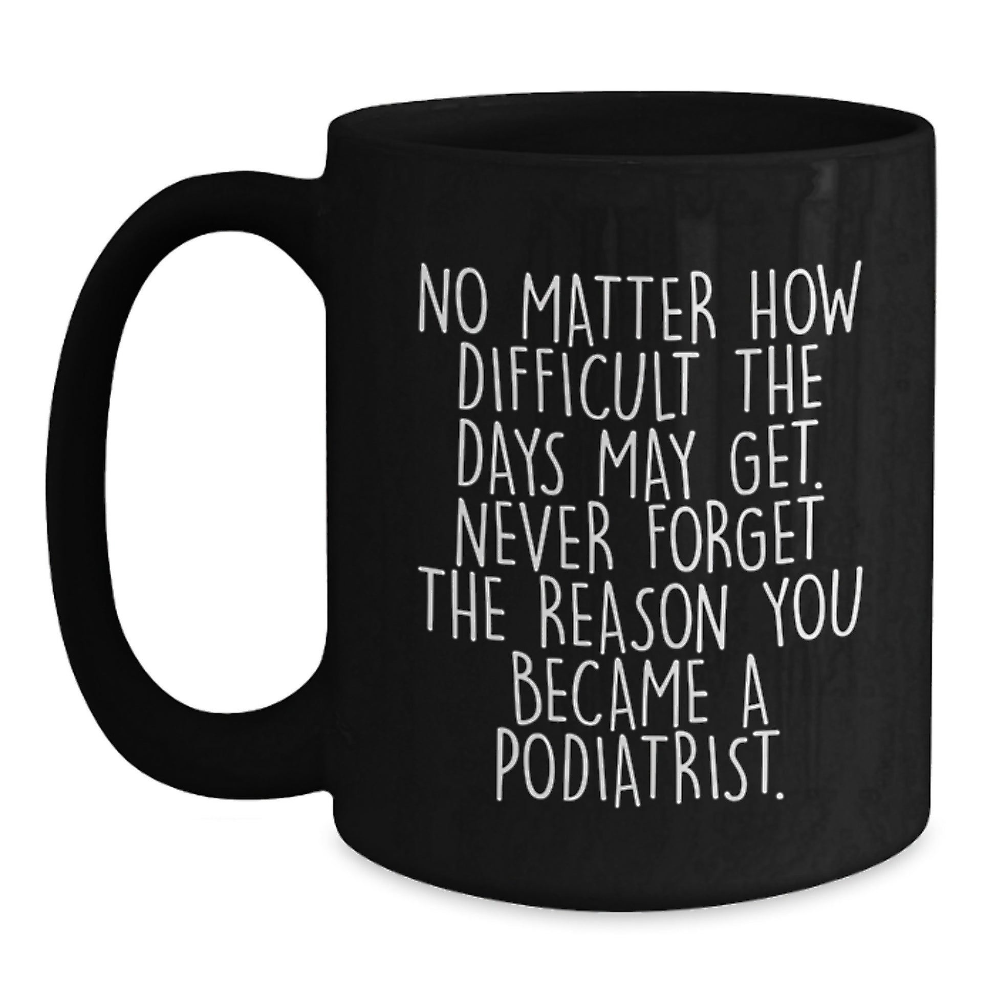 Podiatrist Gifts from Friends for Graduation Unique Black Coffee Mugs - Never Forget the Reason You Became a Podiatrist - Inspirational Motivational Quote - Main