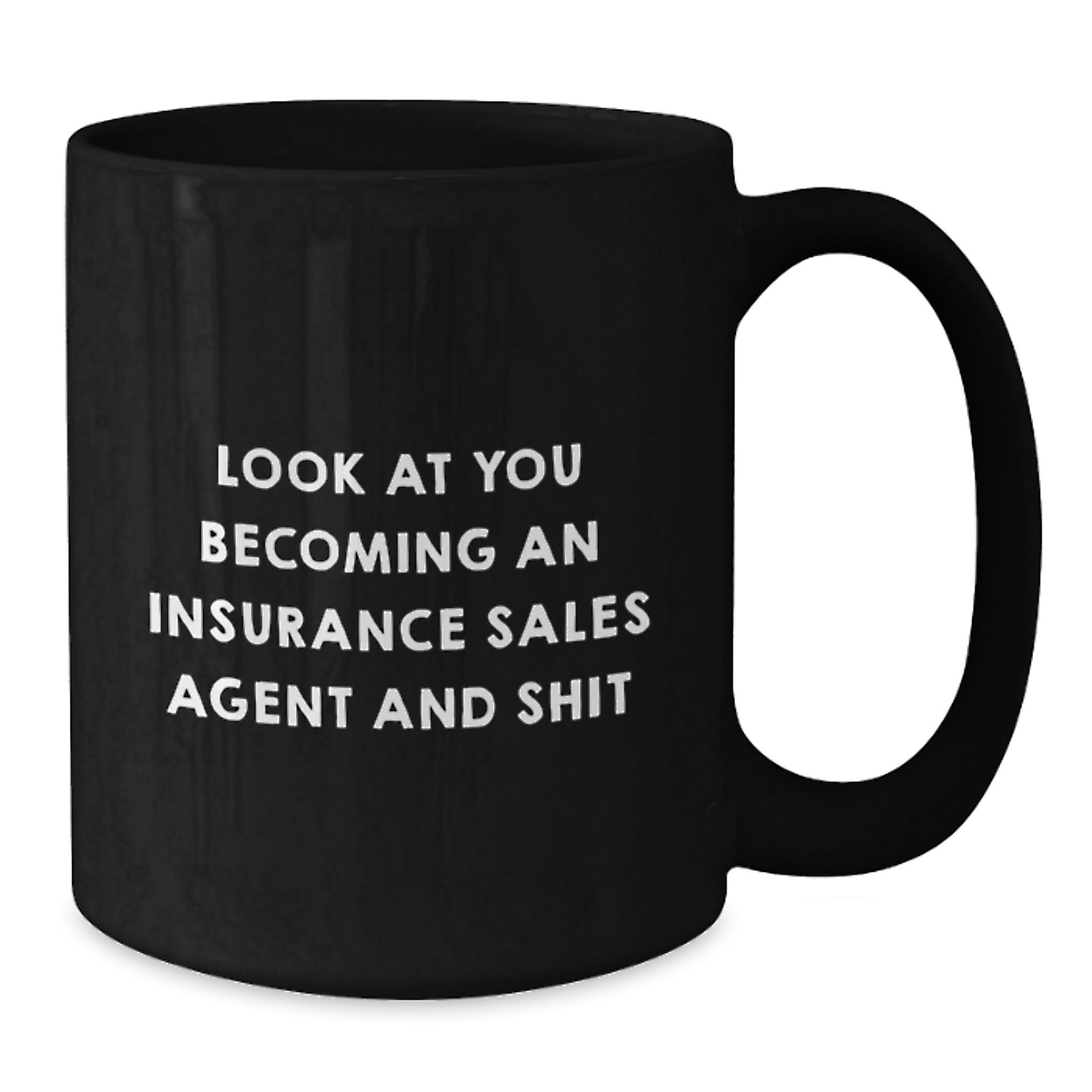 Funny Insurance Sales Agent Gifts for Men from Coworkers - Christmas Unique Mugs for Insurance Agent - Black Coffee Mug with Funny Quote - Additional