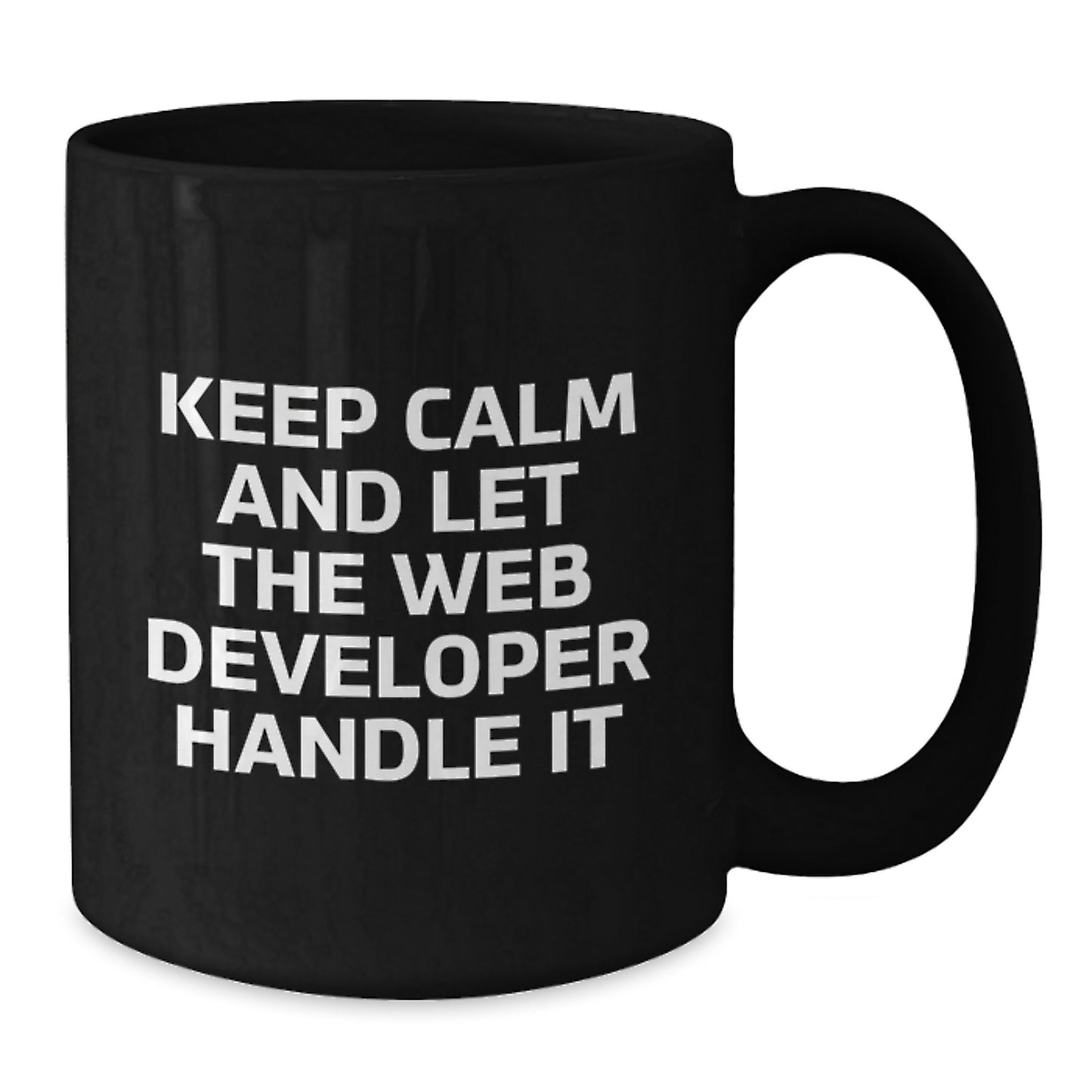 Funny Web Developer Gifts from Friends - Birthday Unique Presents for Men Women Coworkers Family - Keep Calm And Let Web Developer Handle It Black Coffee Mug - Additional