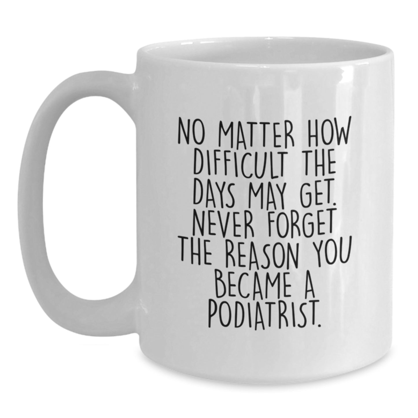 Funny Inspirational Gifts for Podiatrist Men White Coffee Mug Never Forget Reason Became - Unique Graduation Gifts from Friends to Podiatrist Family - Main