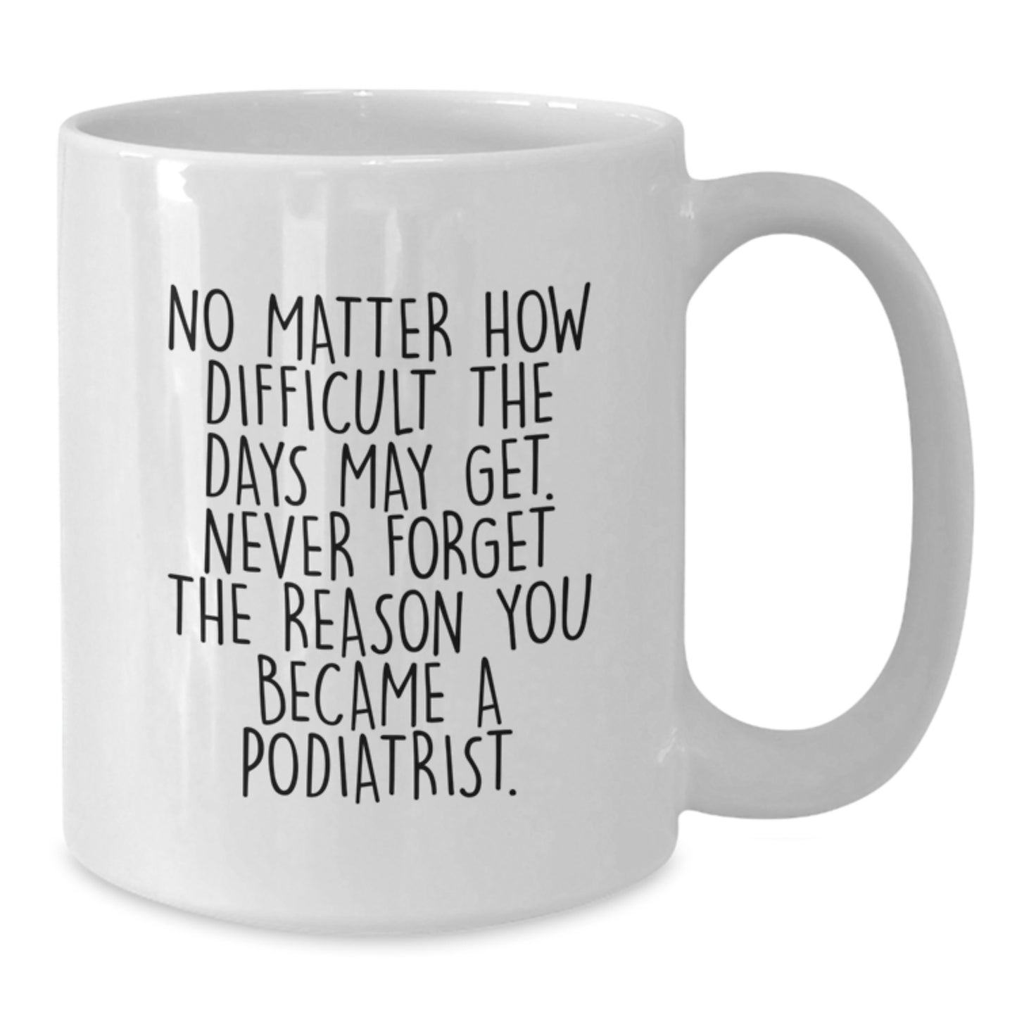 Funny Inspirational Gifts for Podiatrist Men White Coffee Mug Never Forget Reason Became - Unique Graduation Gifts from Friends to Podiatrist Family - Additional